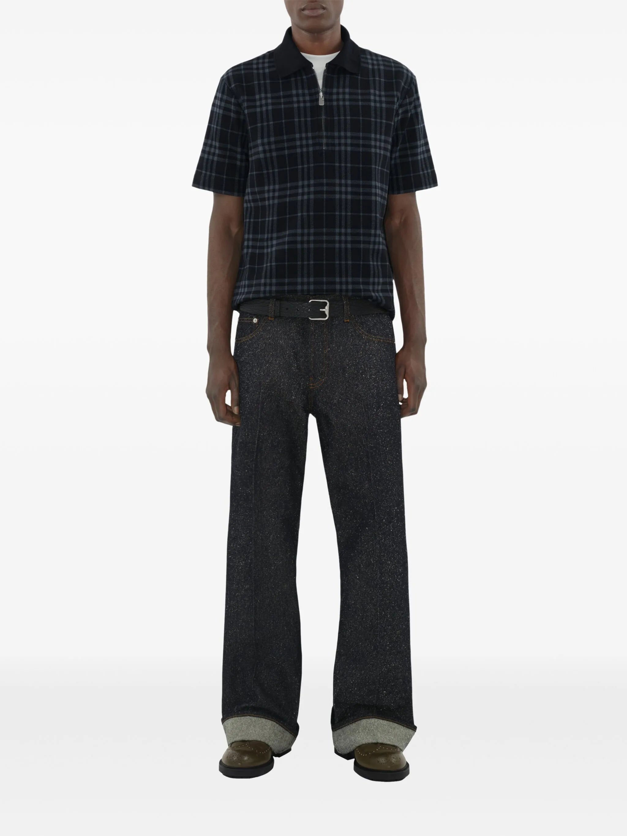 checked polo shirt