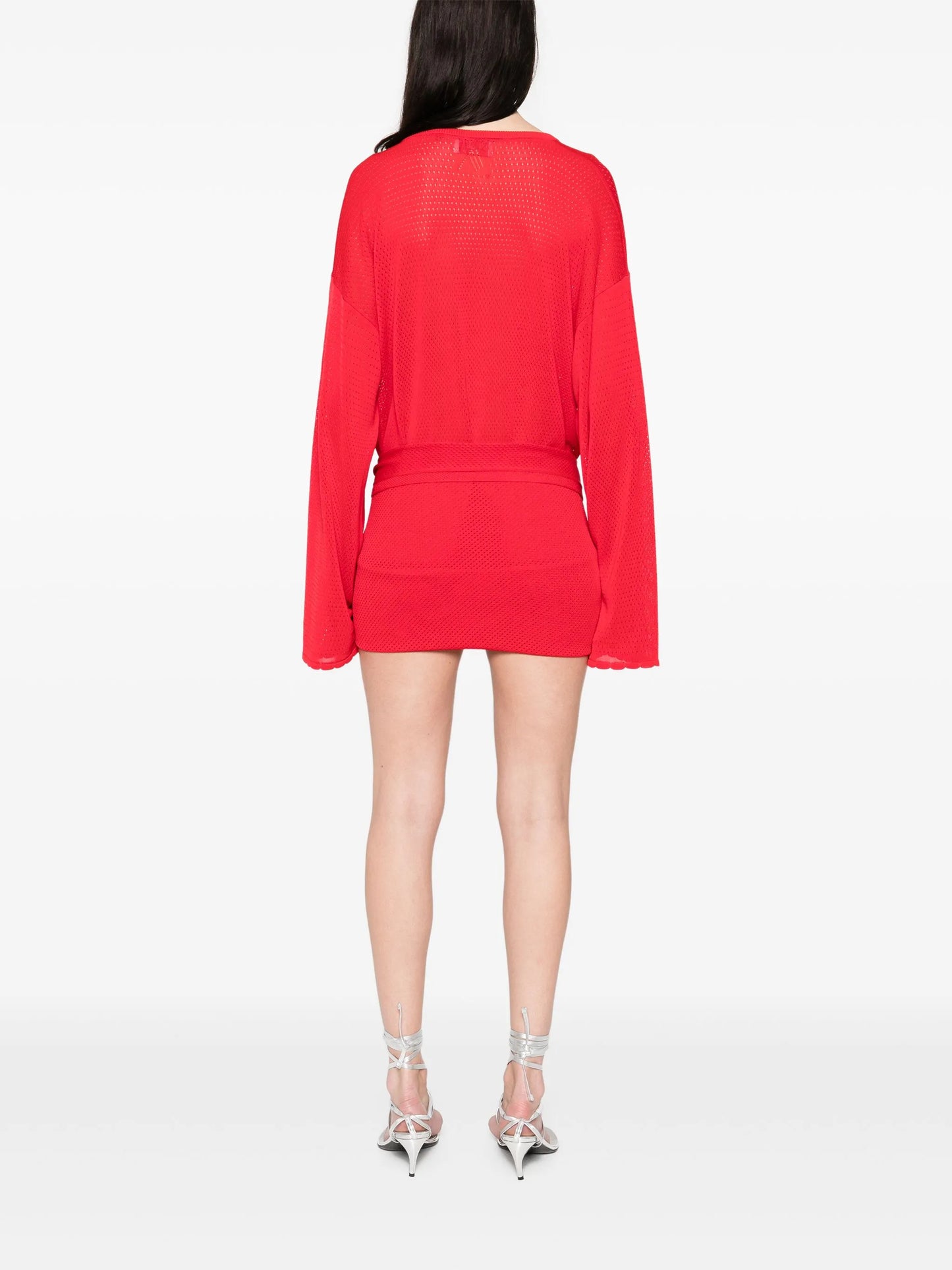 V-neck knotted mini dress