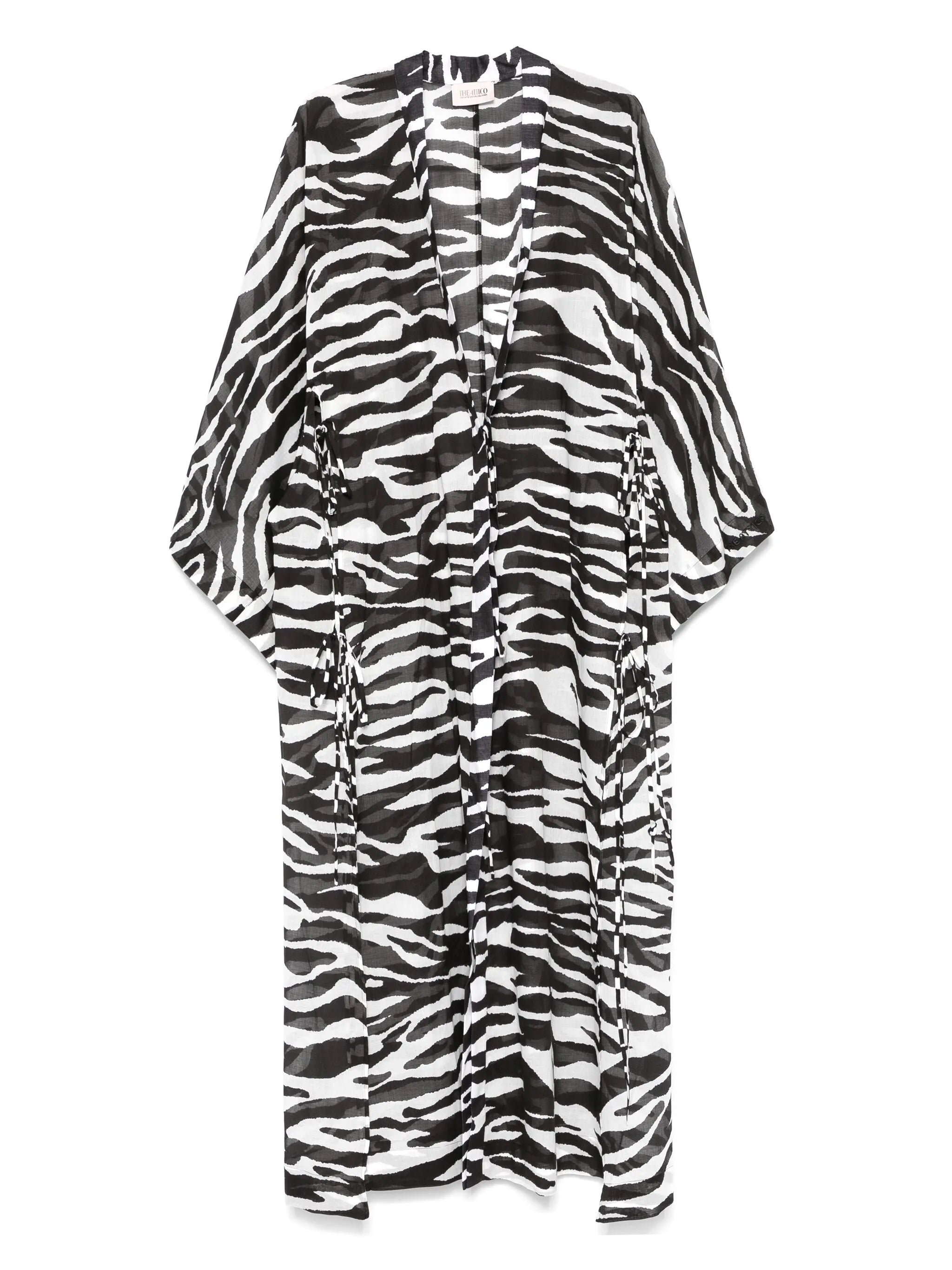 zebra-print beach cover-up