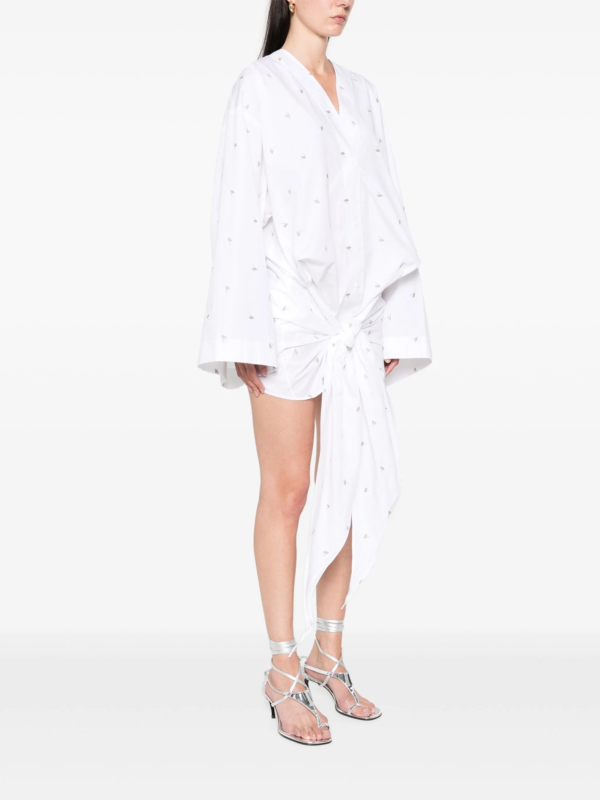 logo-embroidered mini dress