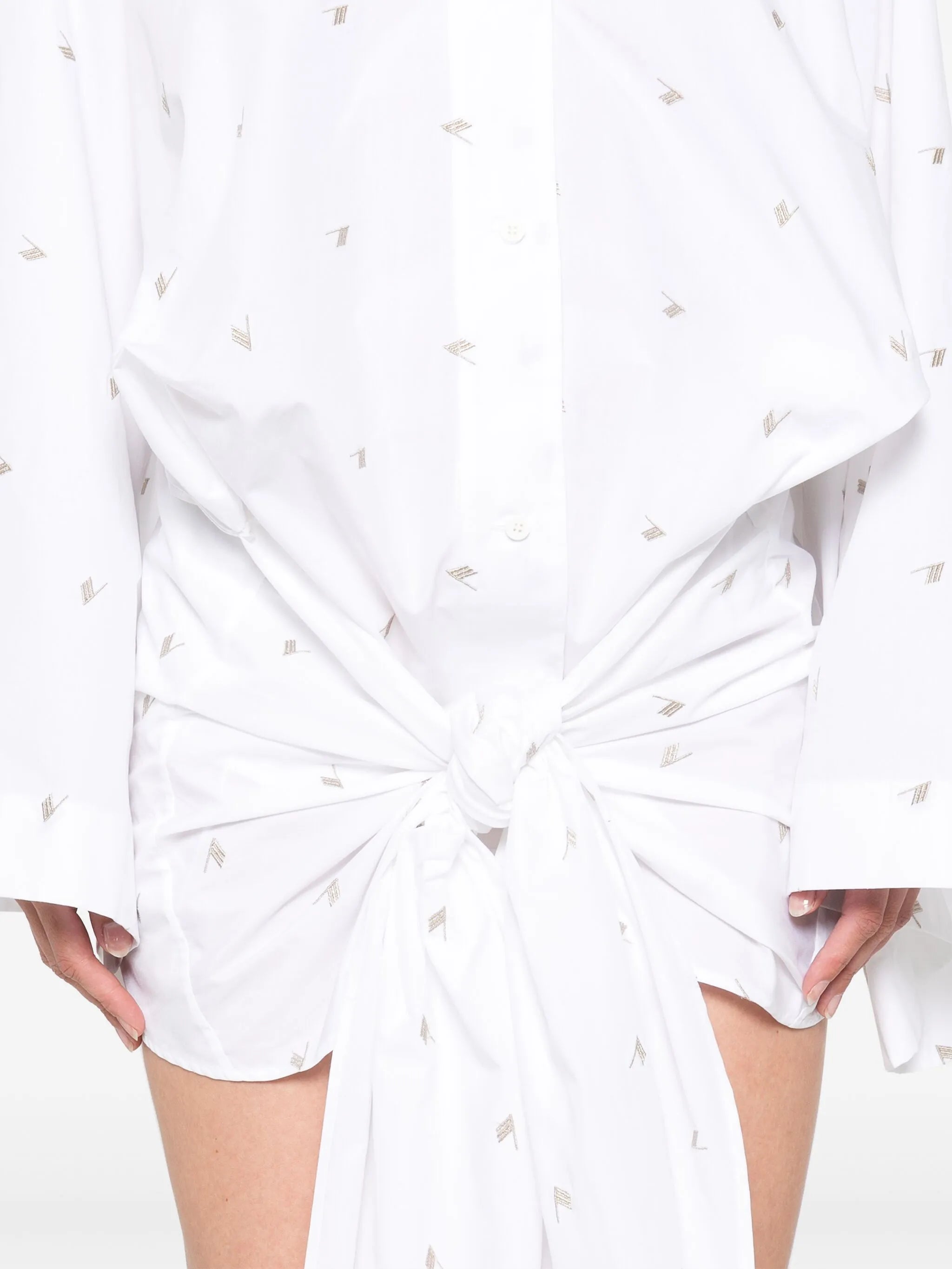 logo-embroidered mini dress