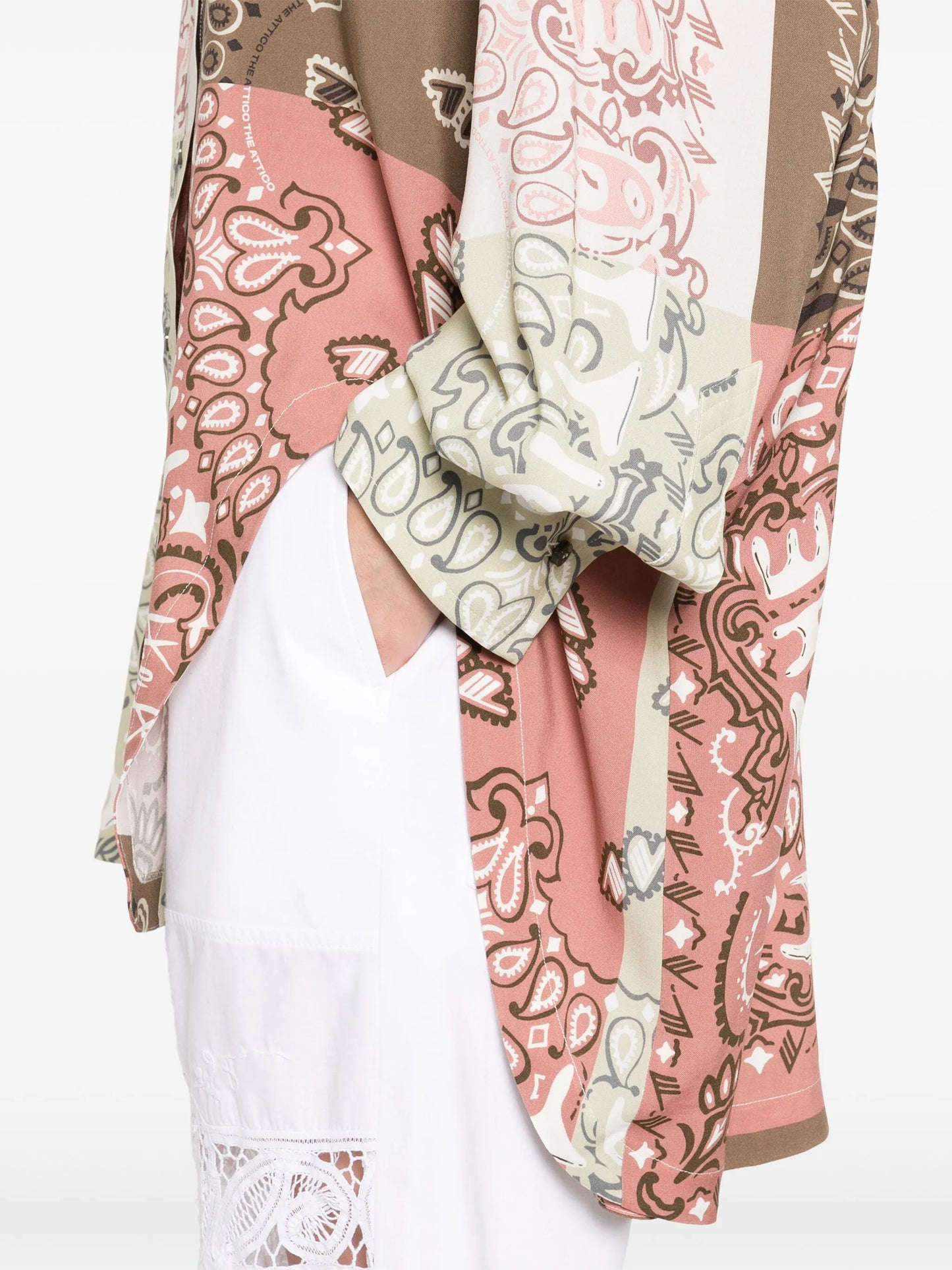 paisley-print patchwork shirt