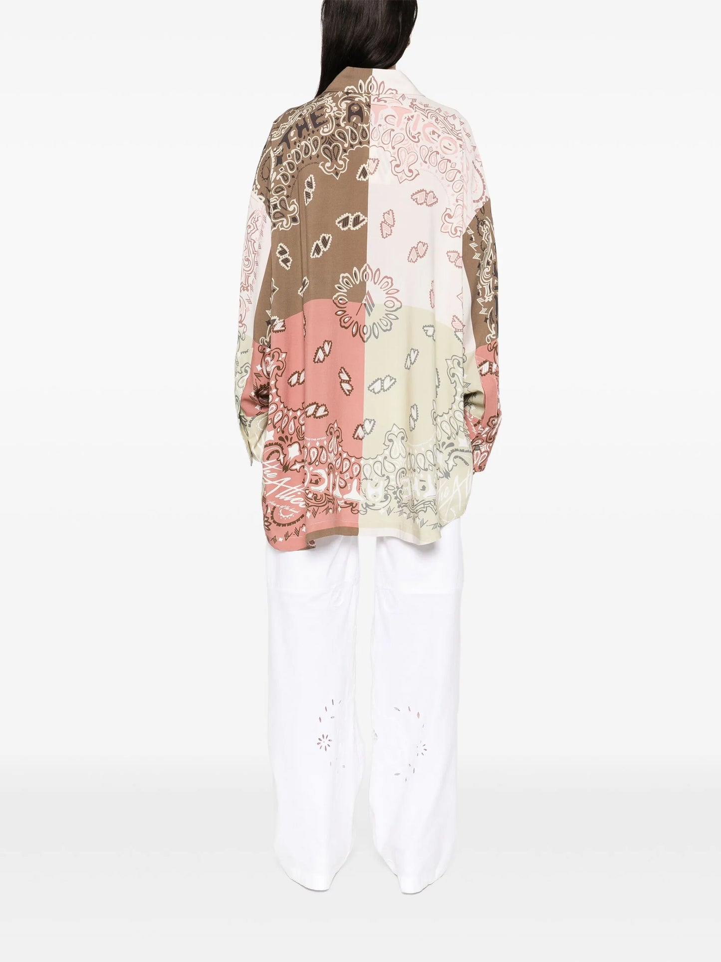 paisley-print patchwork shirt
