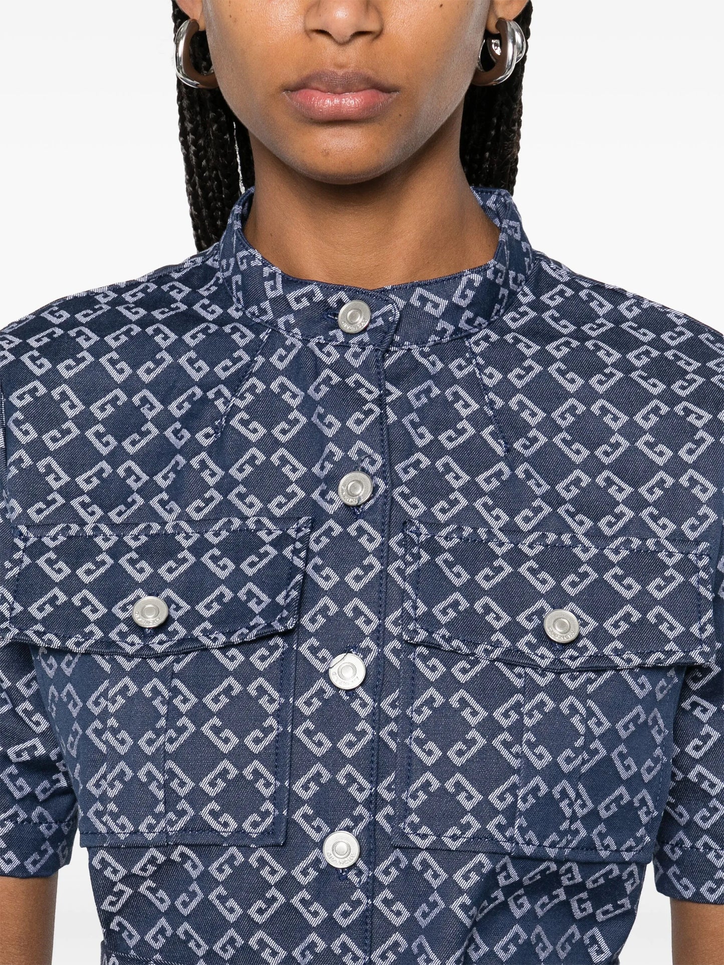 Safari dress in monogram 72 denim