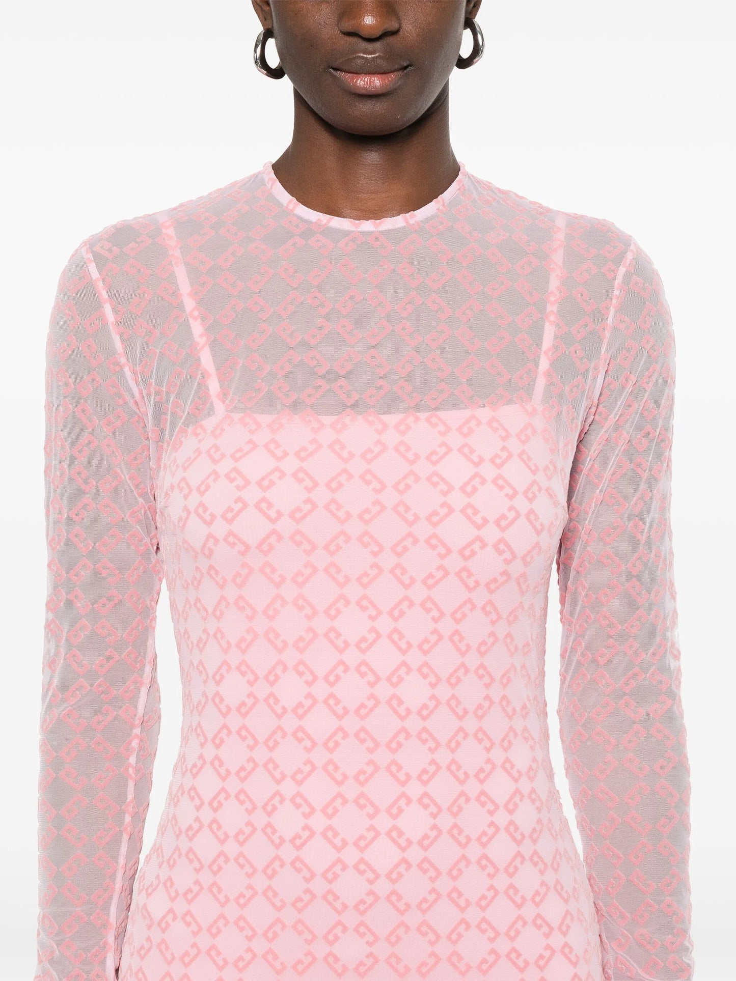 flocked-logo midi dress