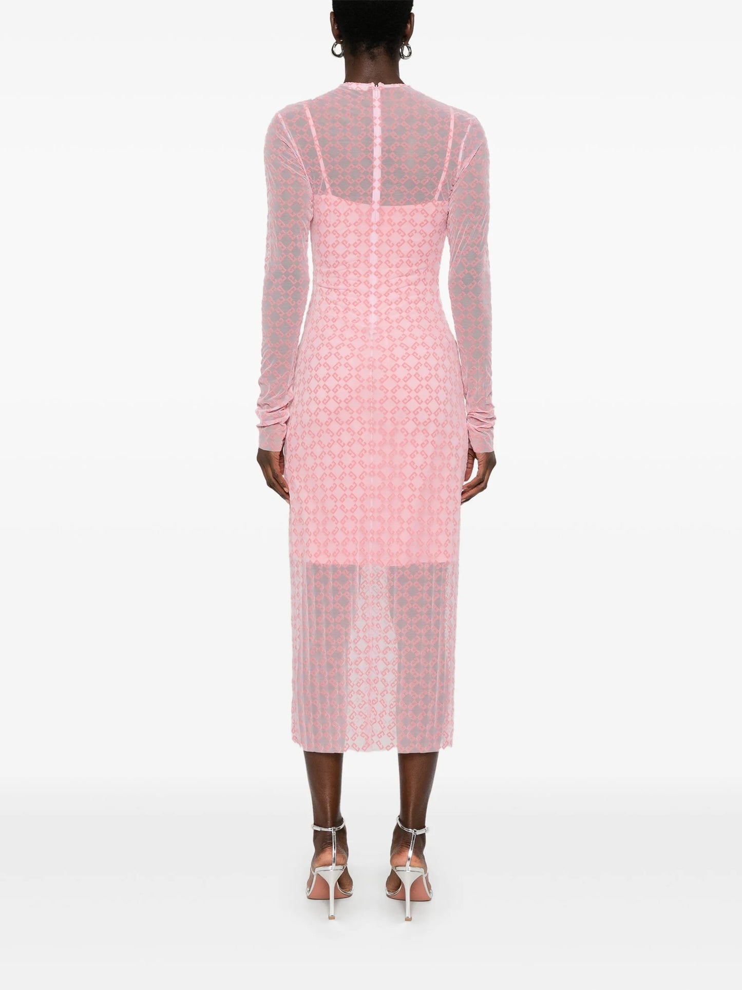 flocked-logo midi dress