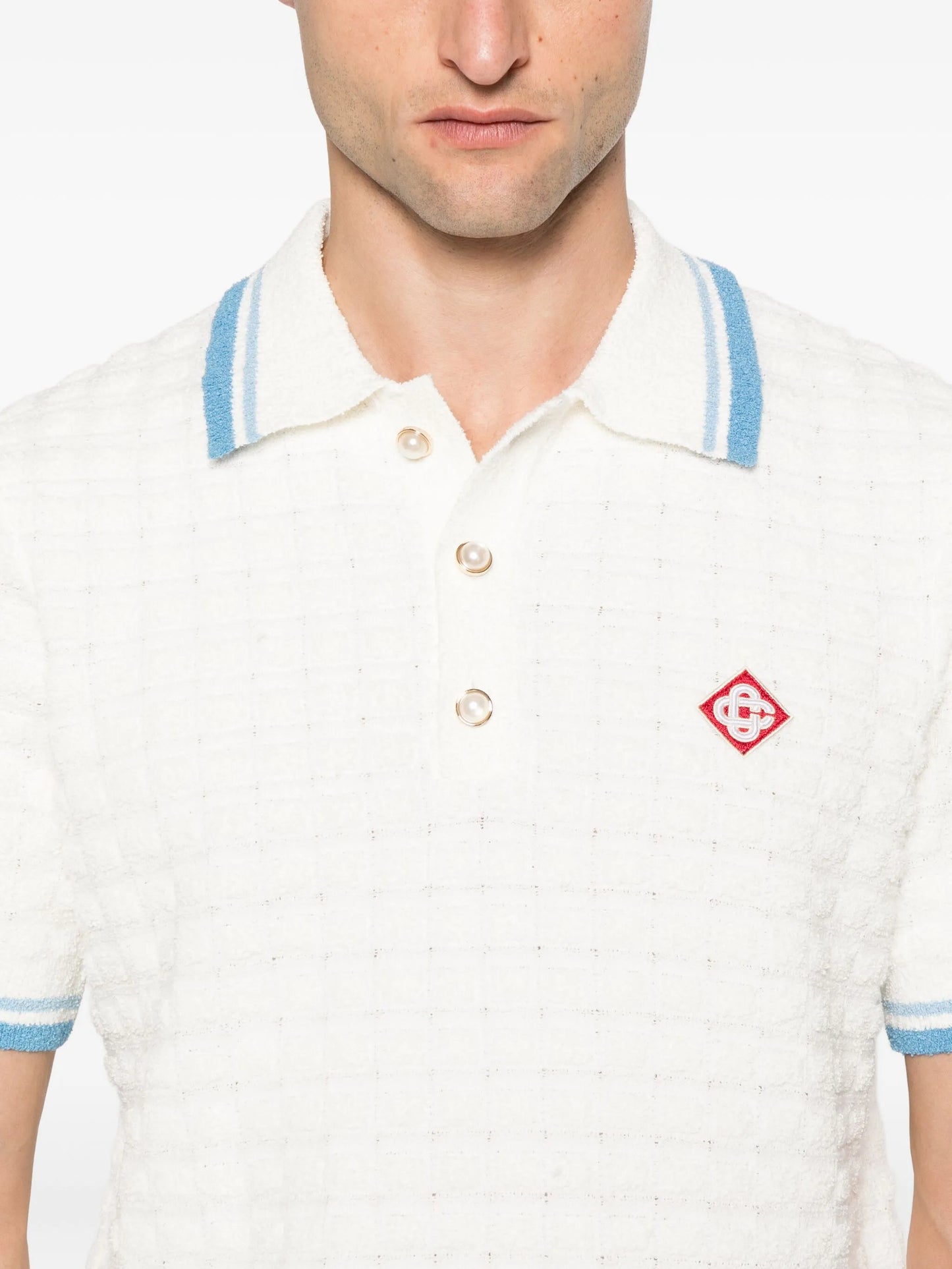 stripe-trim polo shirt