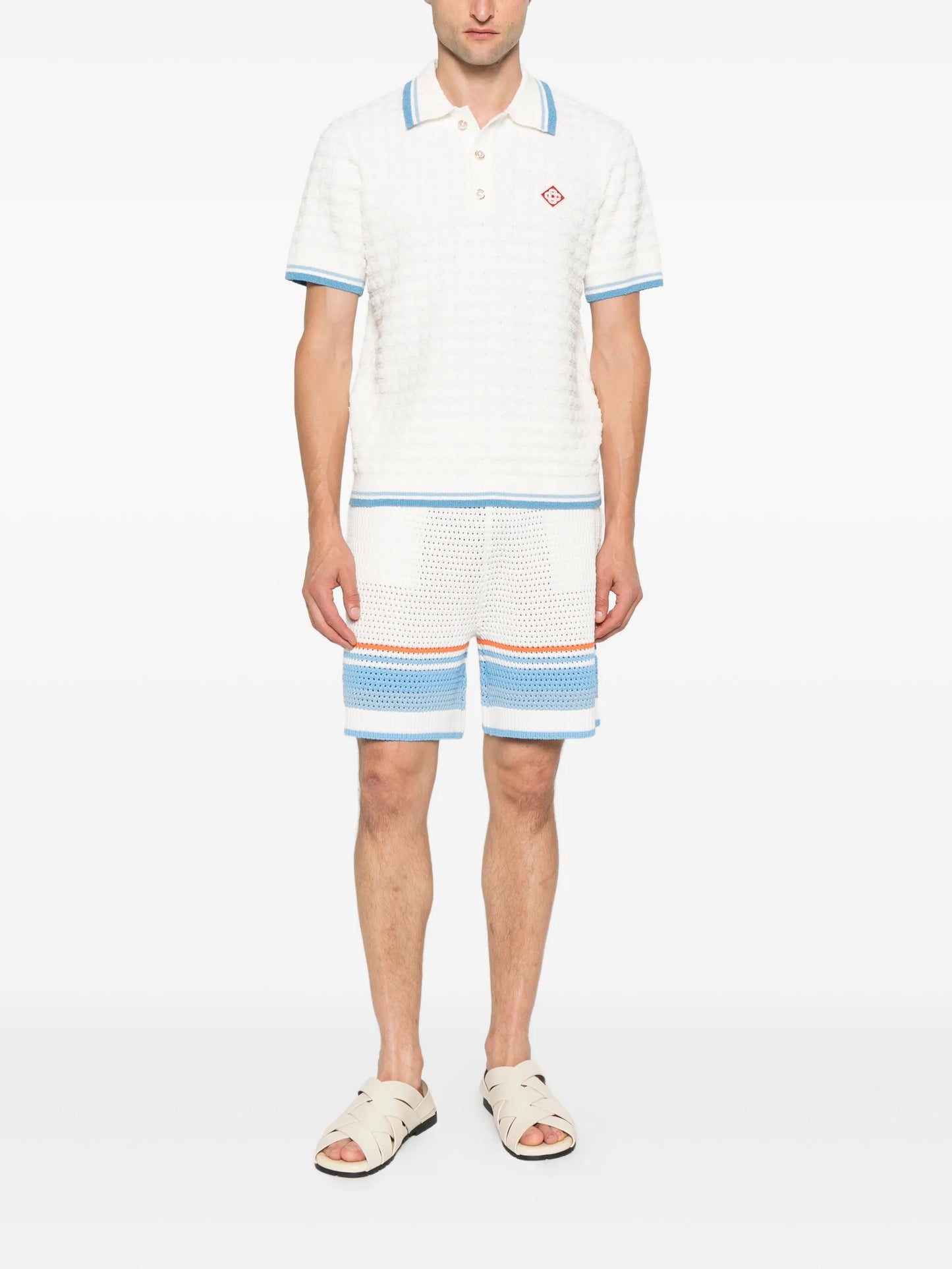 stripe-trim polo shirt