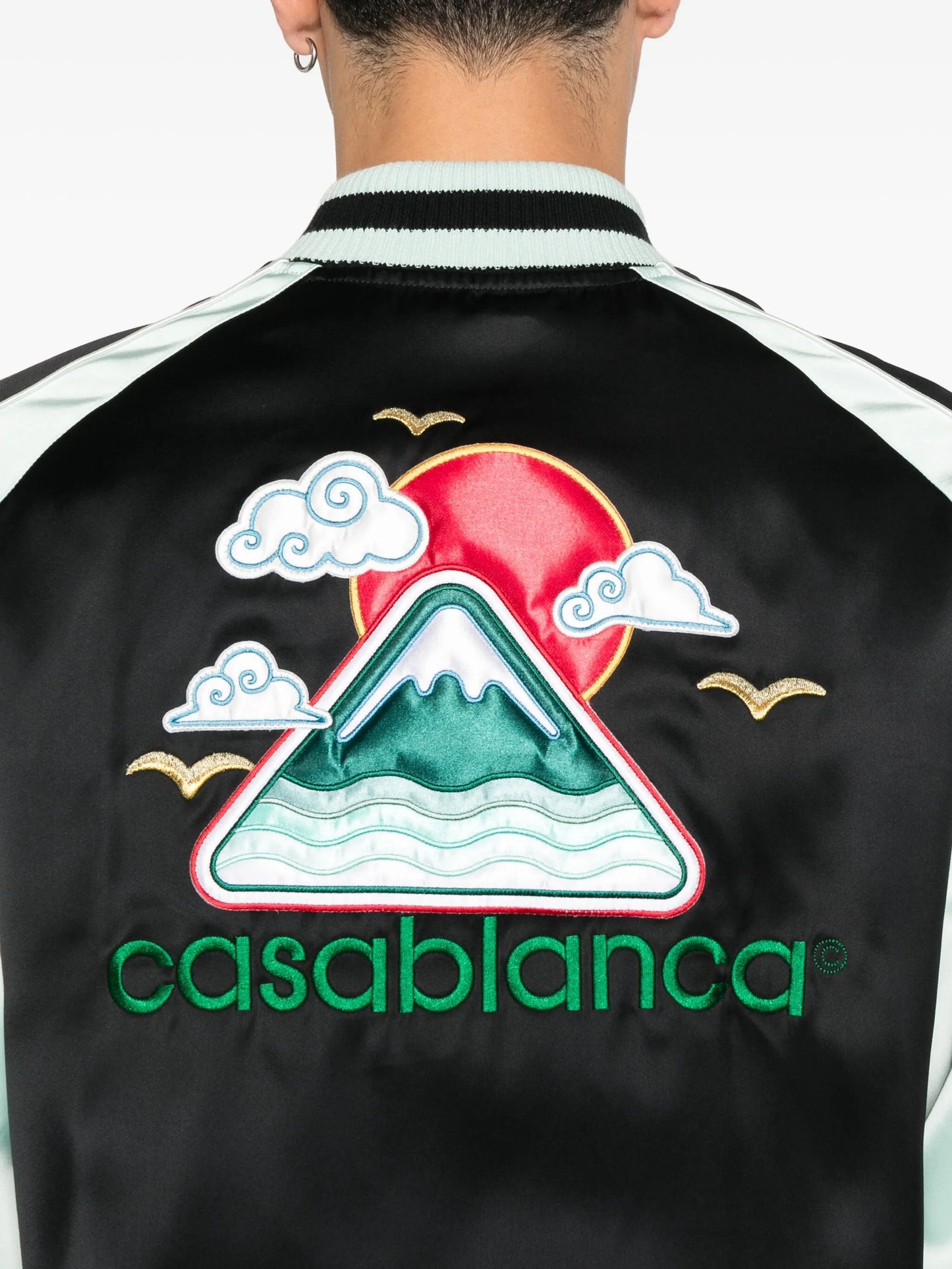 embroidered-logo bomber jacket