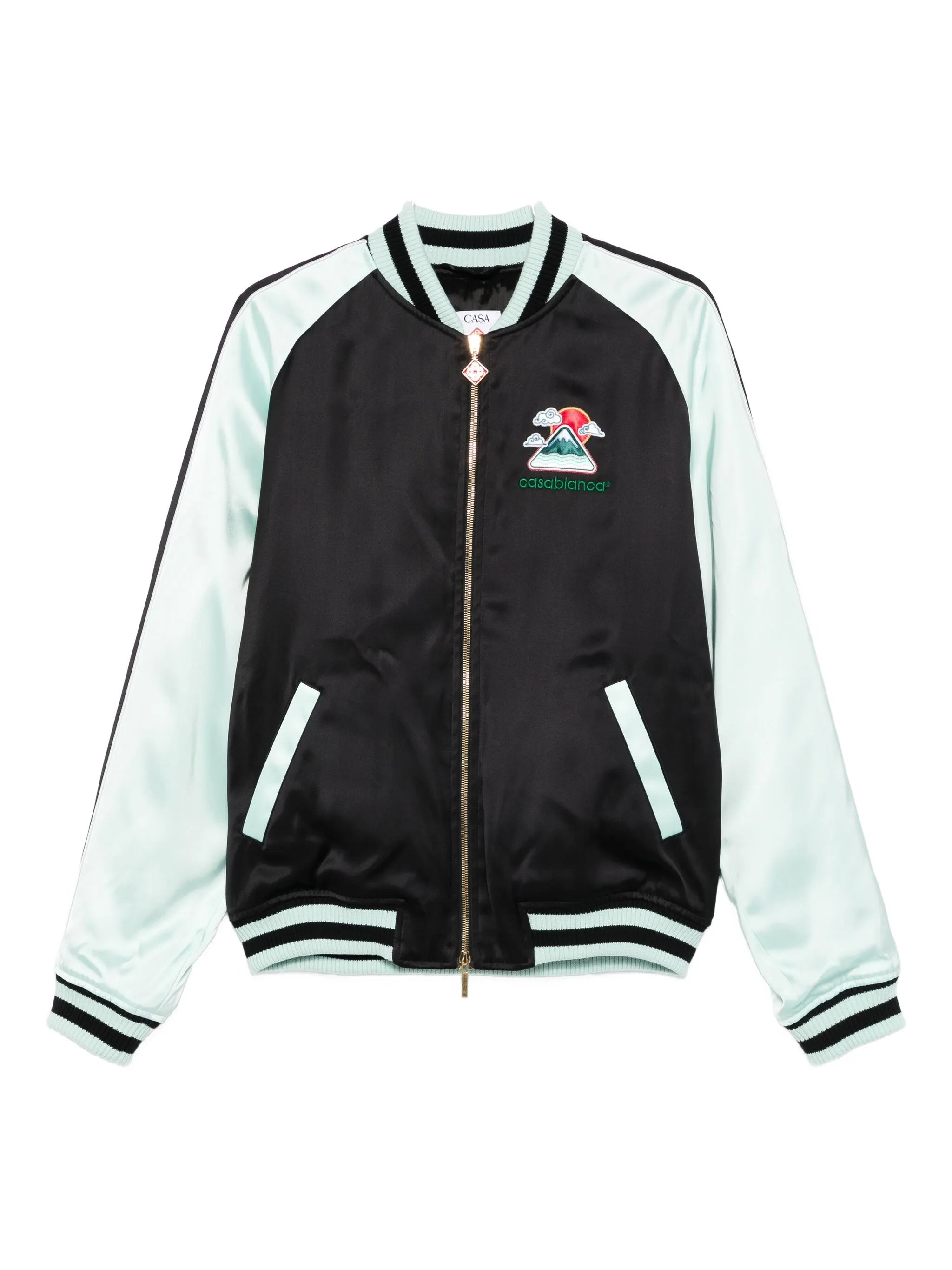 embroidered-logo bomber jacket