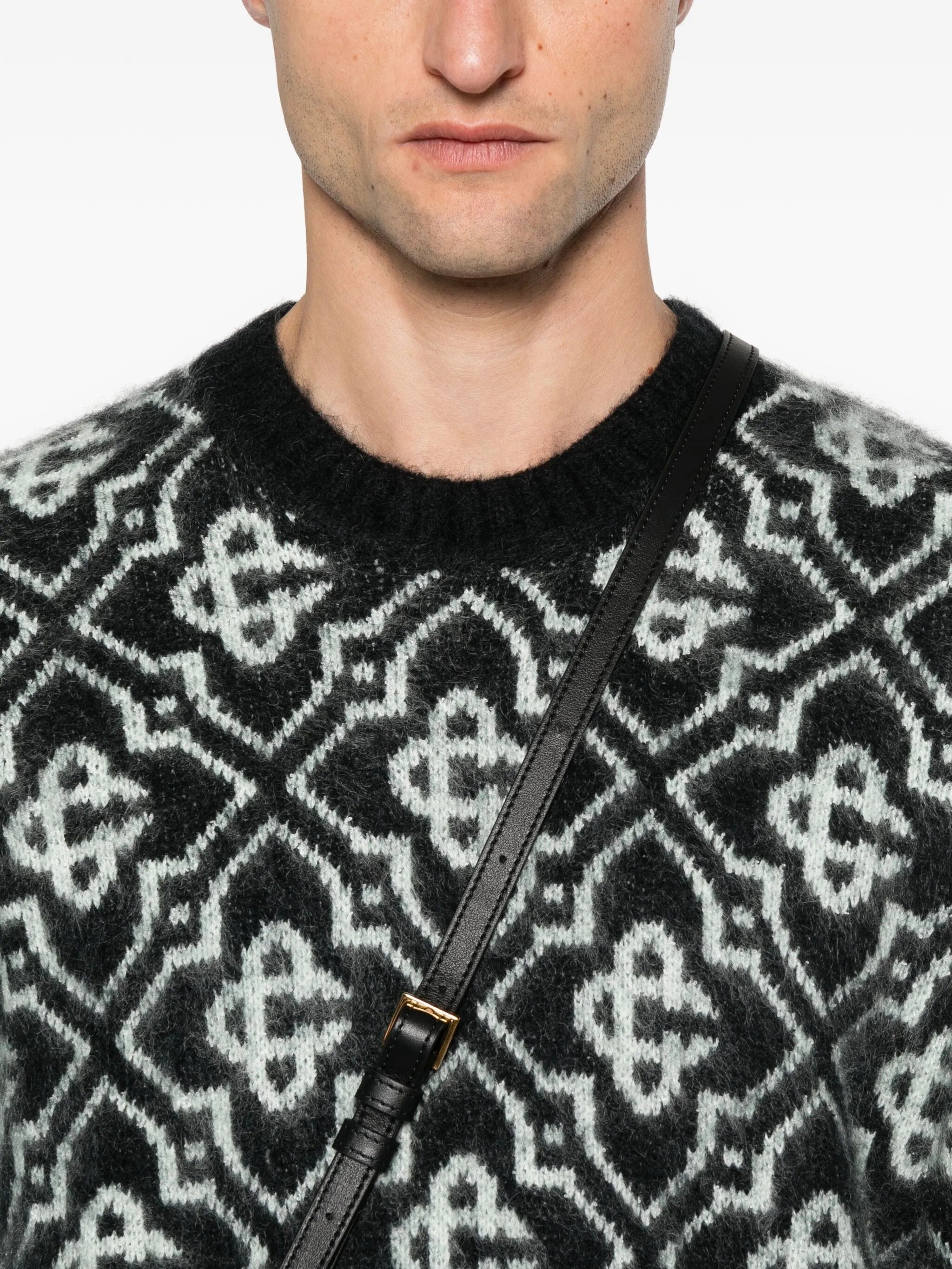 monogram-pattern knitted sweater