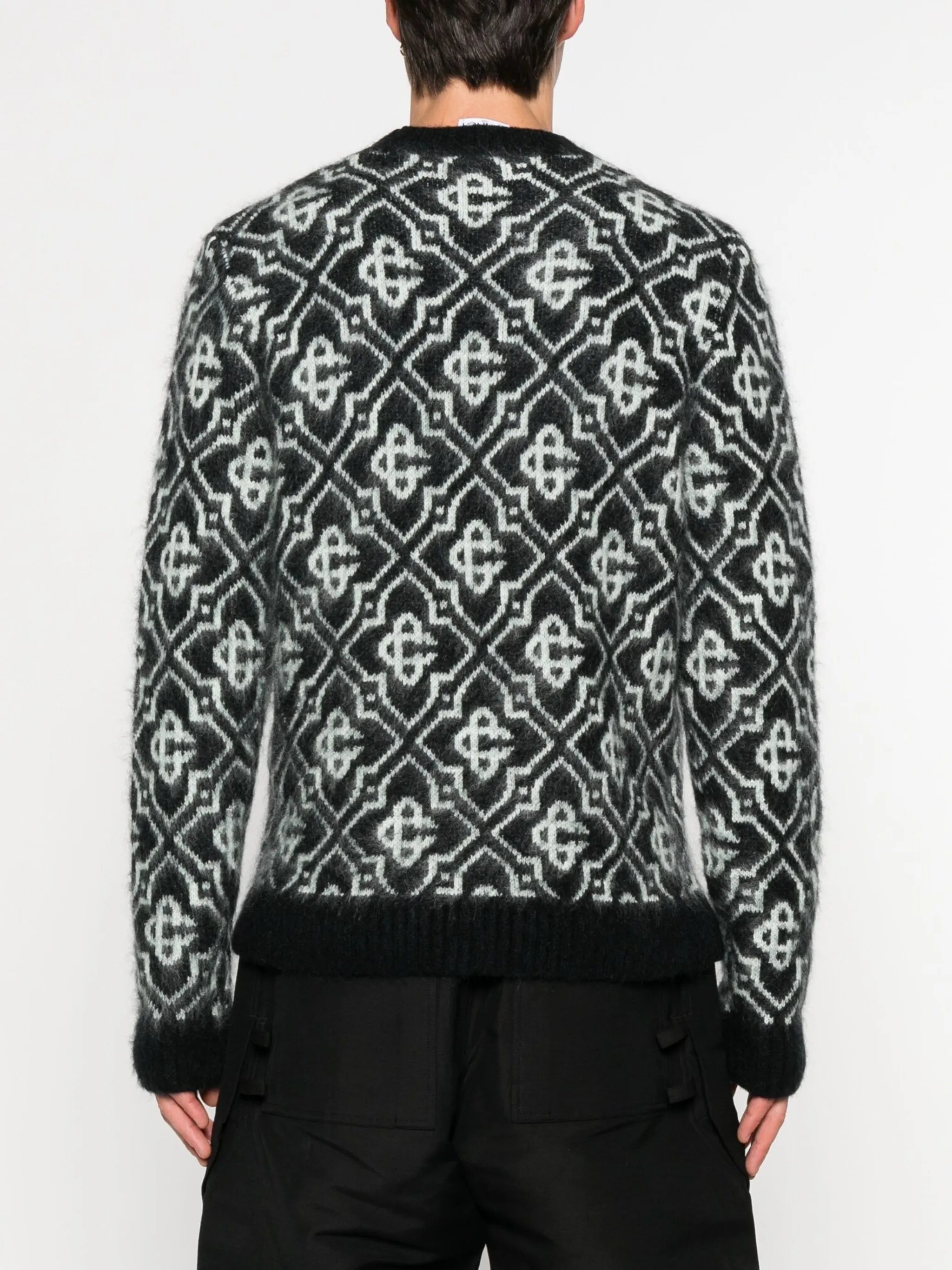 monogram-pattern knitted sweater