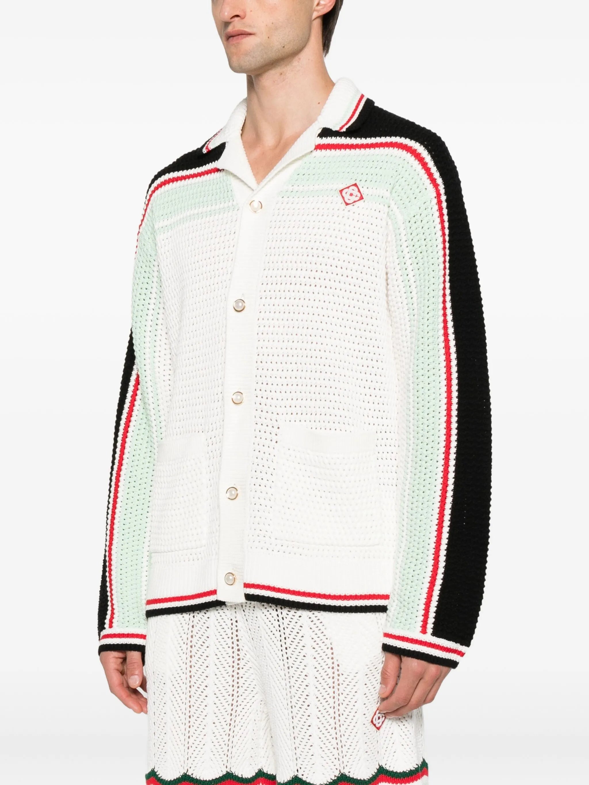 stripe-detail cardigan