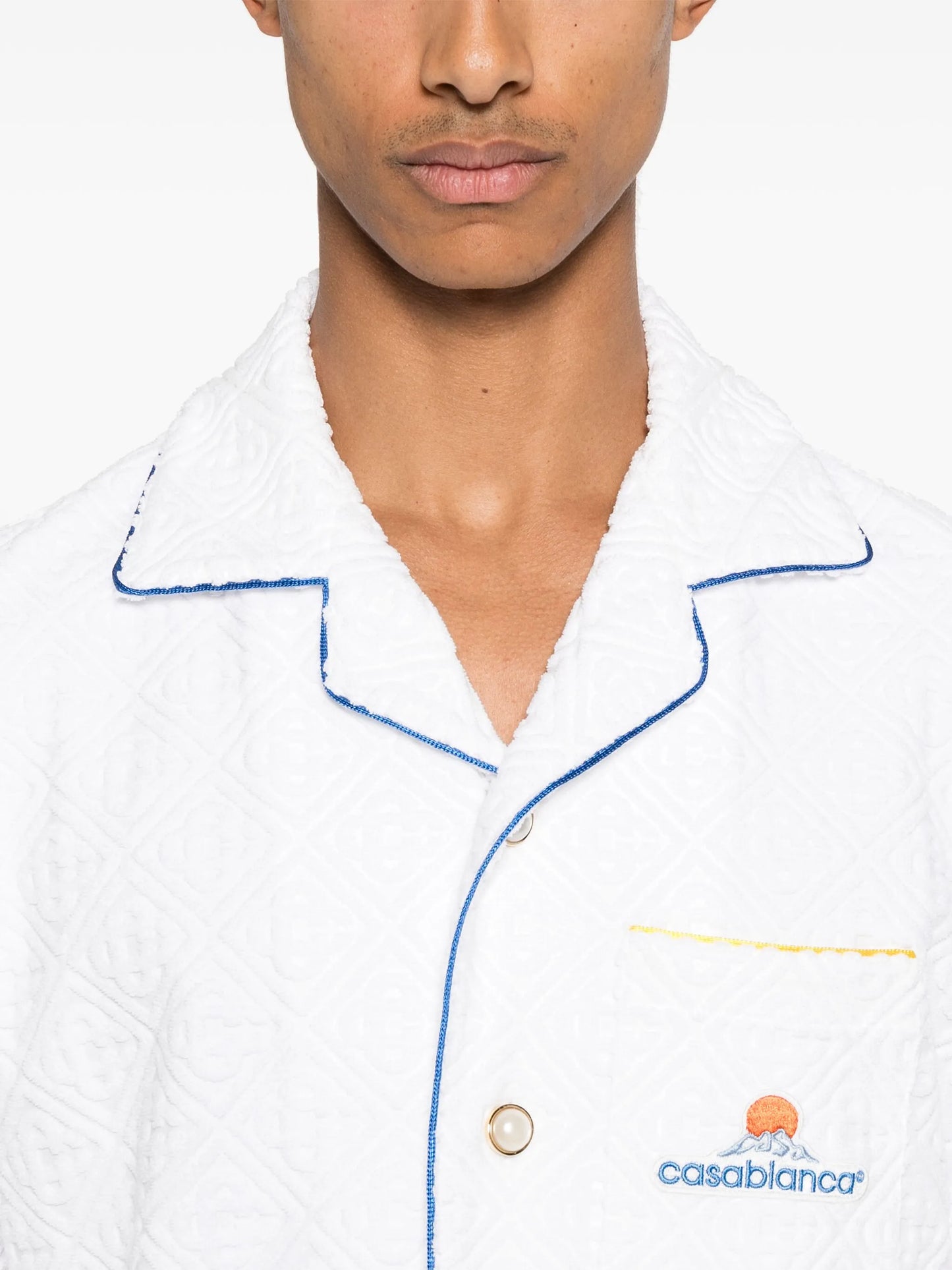 monogram jacquard towelling shirt