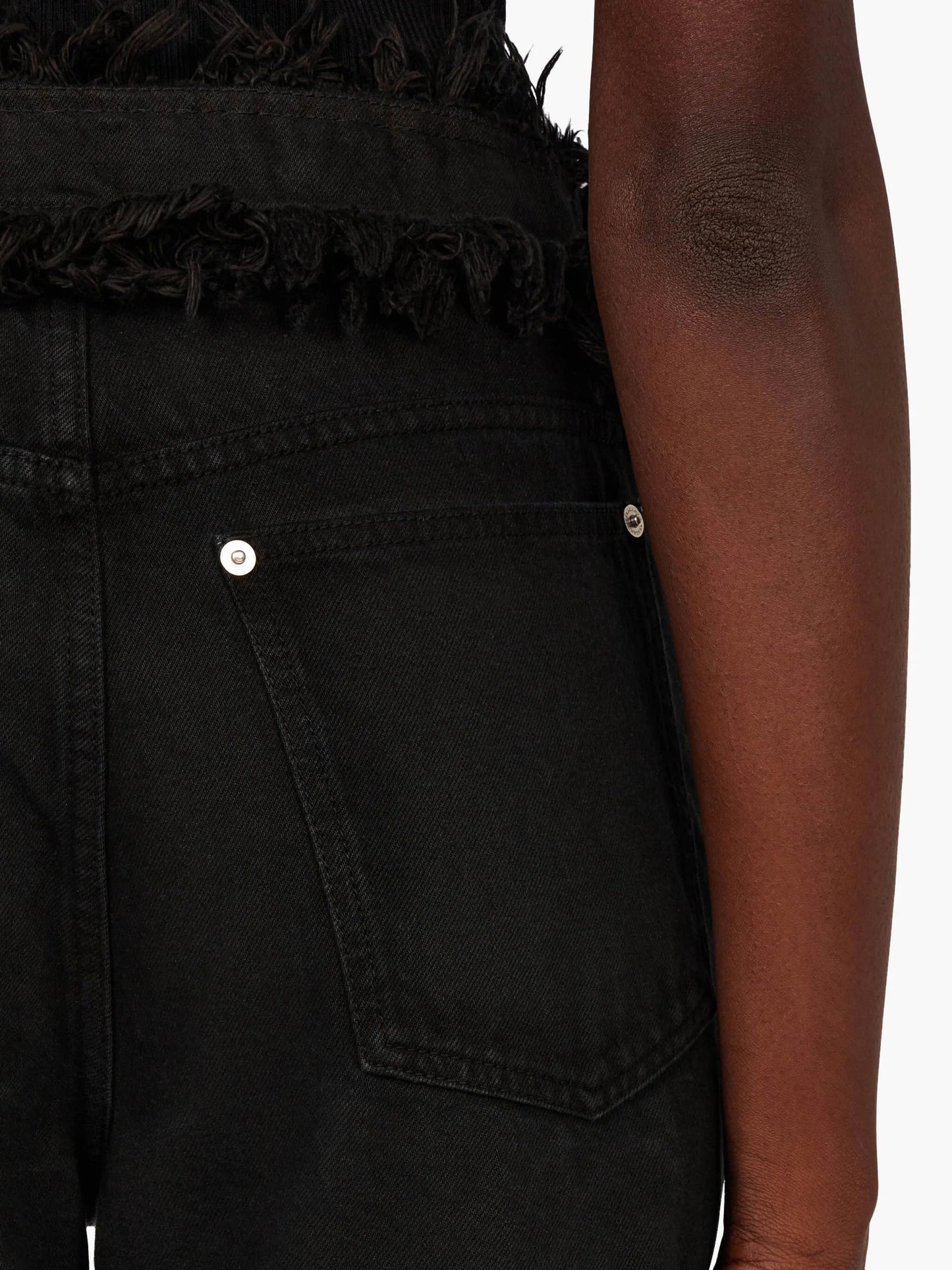 fringed straight-leg jeans