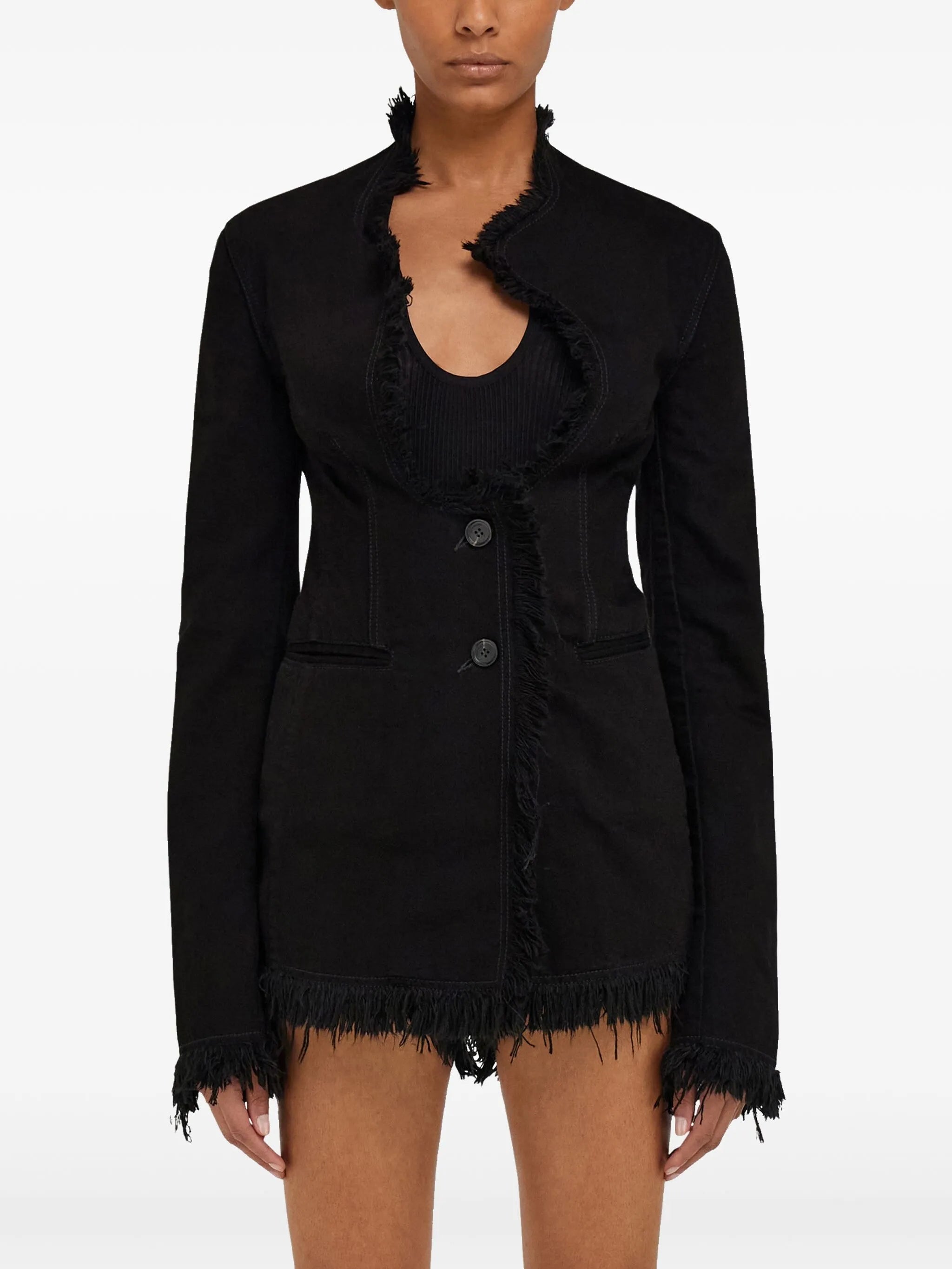 fringed blazer