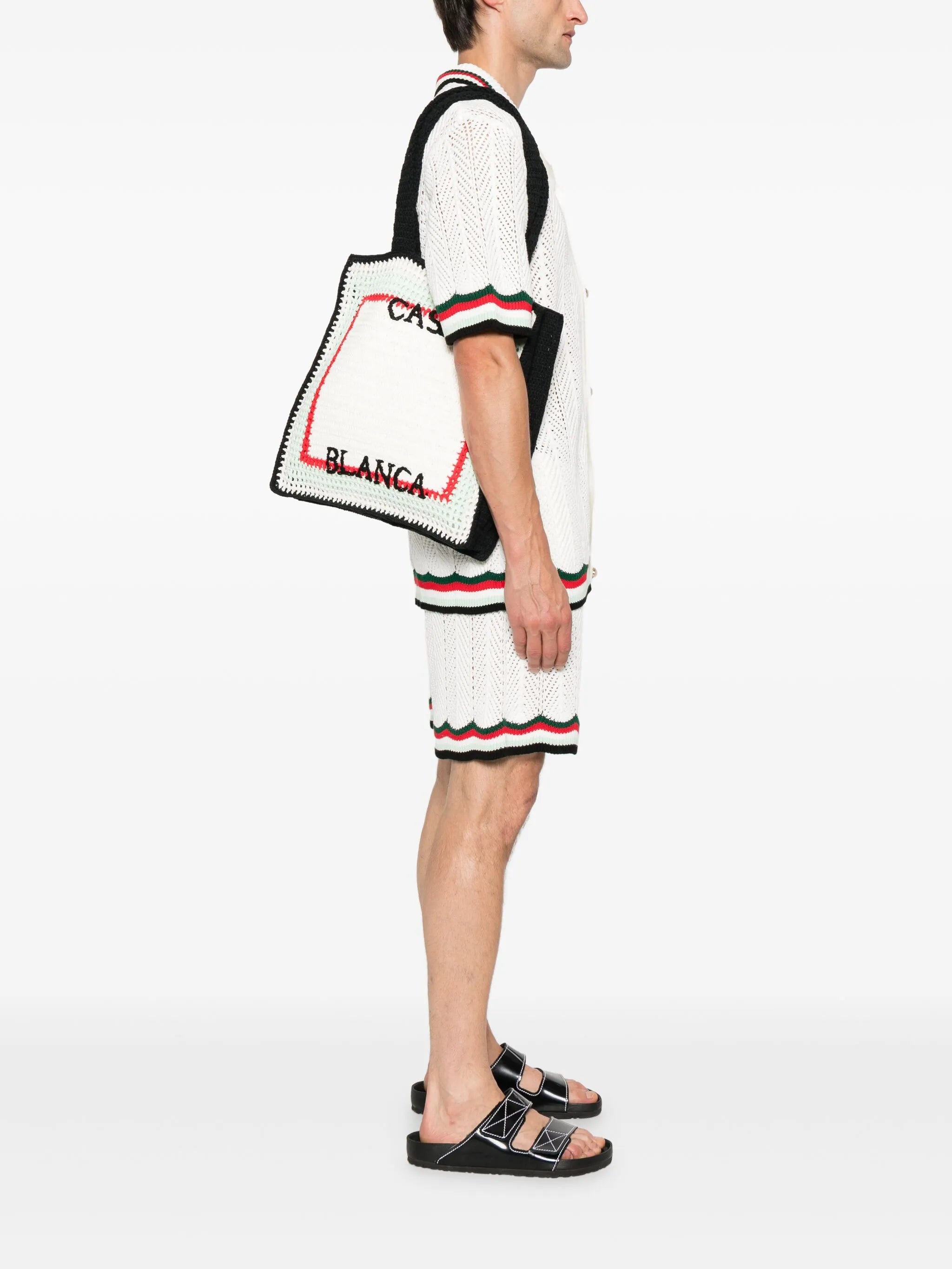 logo-embroidered tote bag