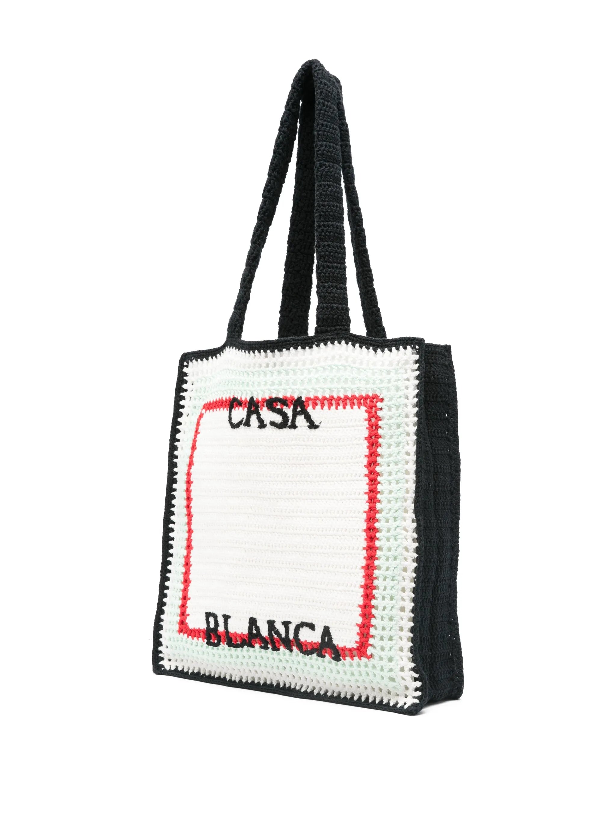 logo-embroidered tote bag