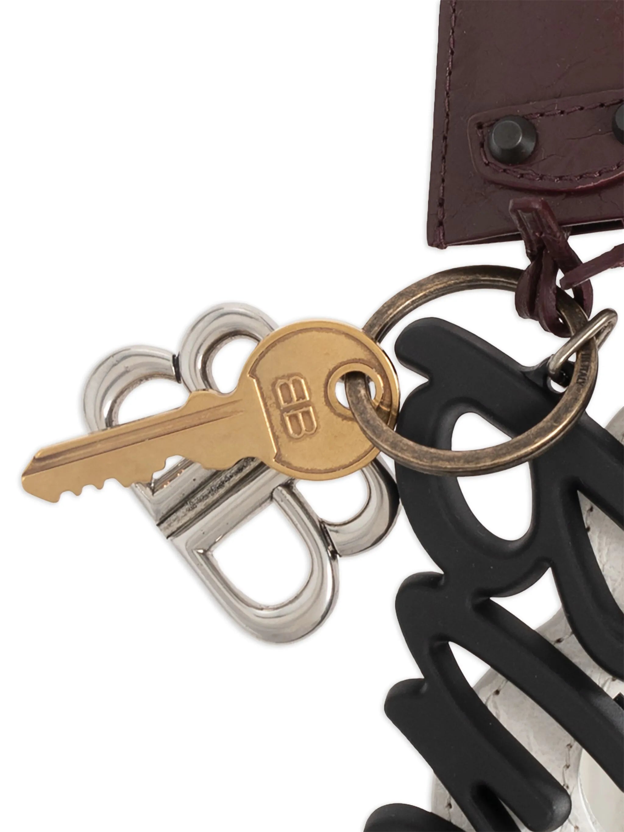 multi-plaque bag charm