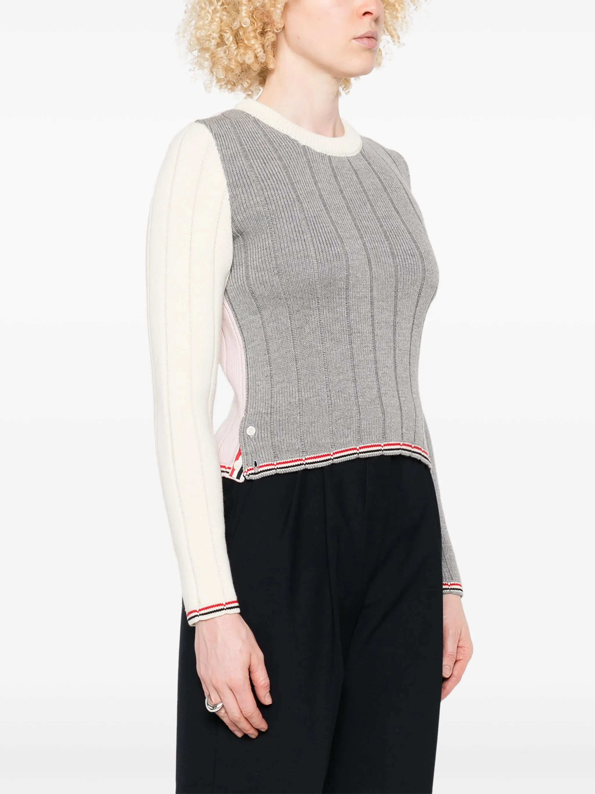 virgin wool ribbed jumper