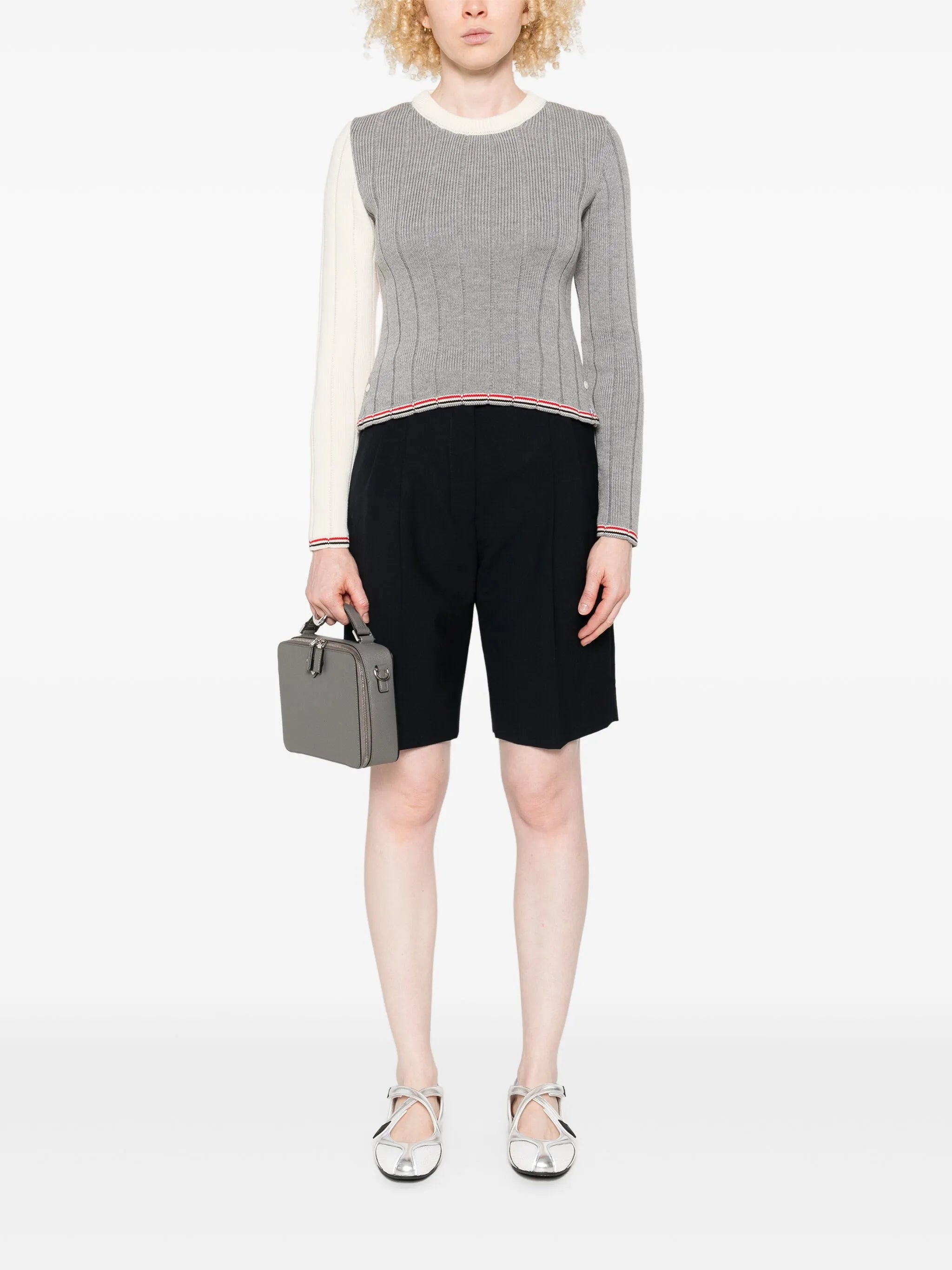 virgin wool ribbed jumper