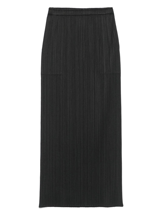 pleated midi skirt