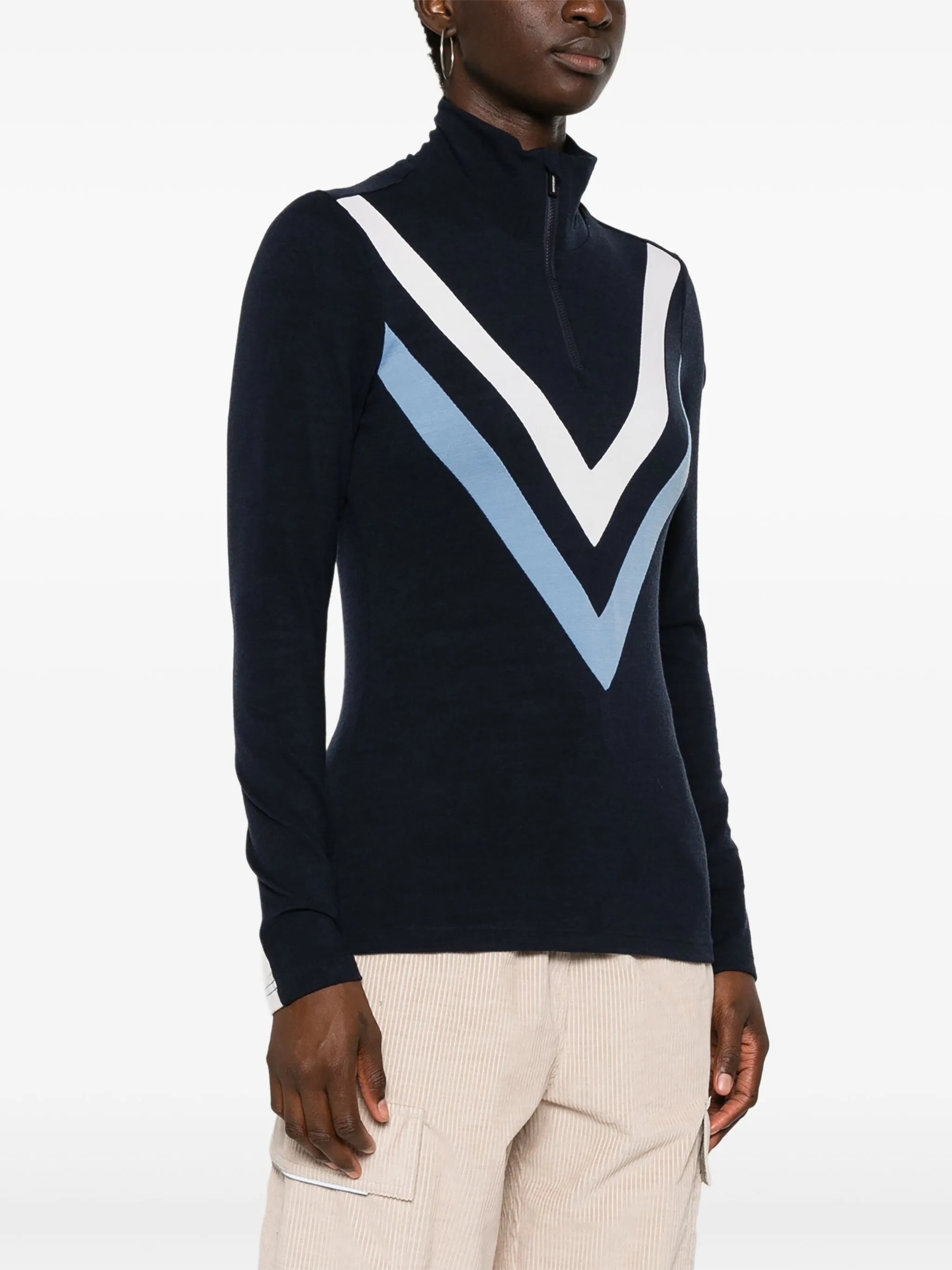 Voss Chevron zip-up sweater