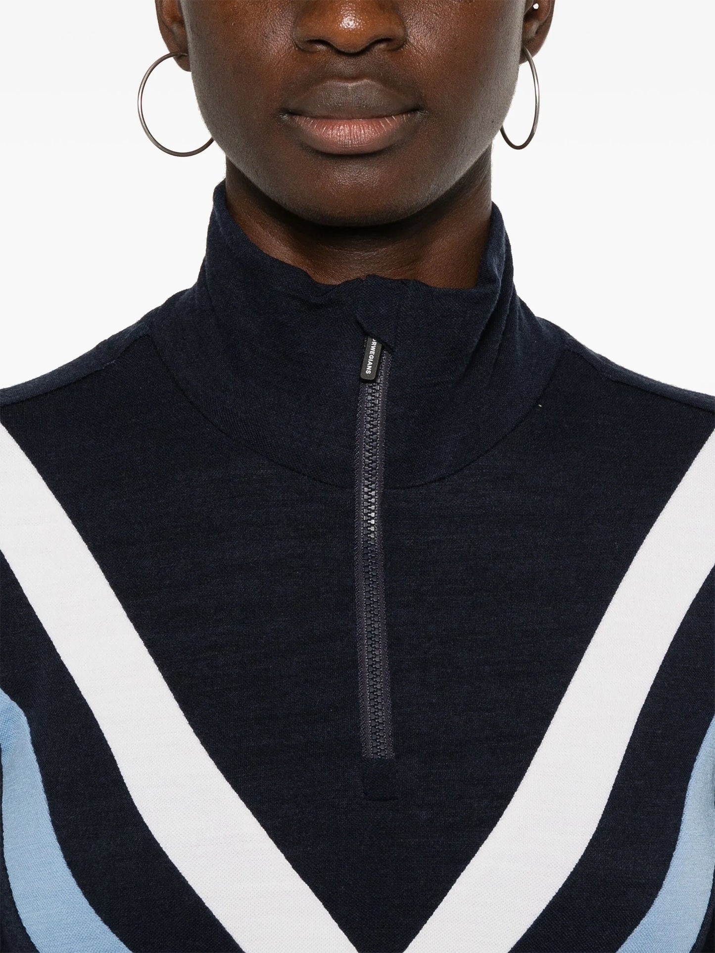 Voss Chevron zip-up sweater
