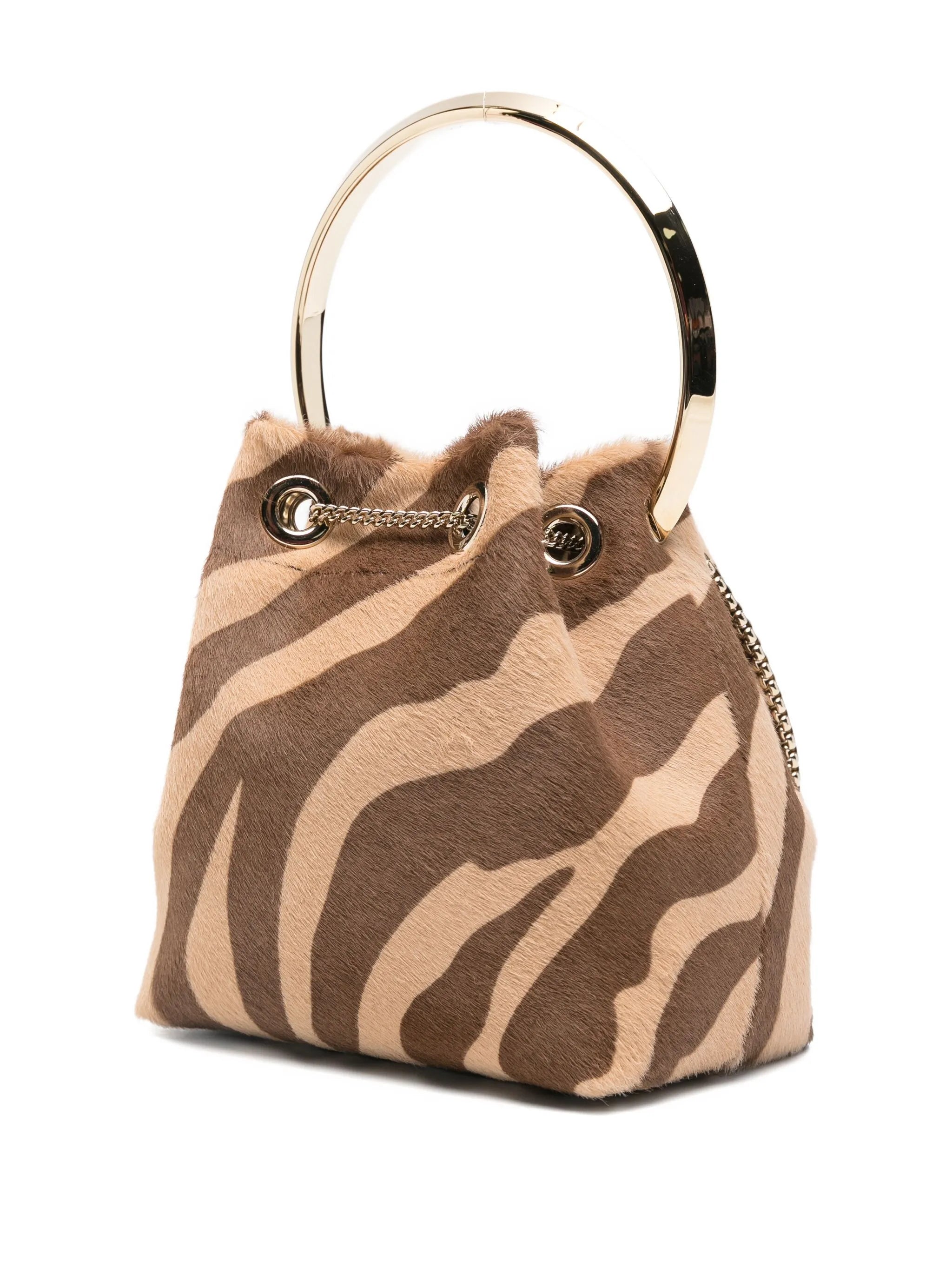 Bon Bon zebra-pattern bucket bag