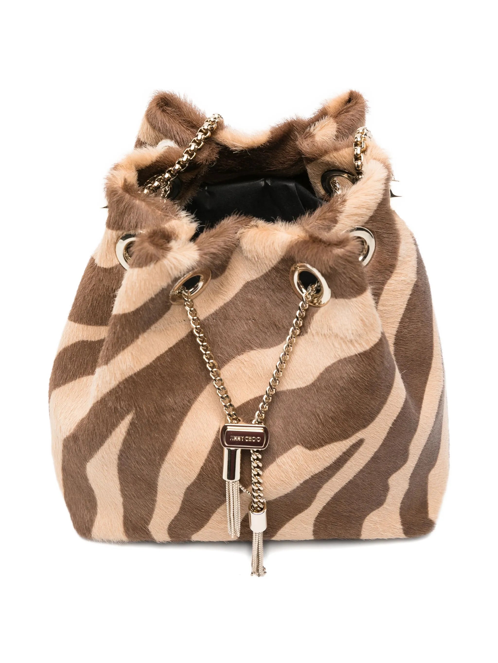 Bon Bon zebra-pattern bucket bag