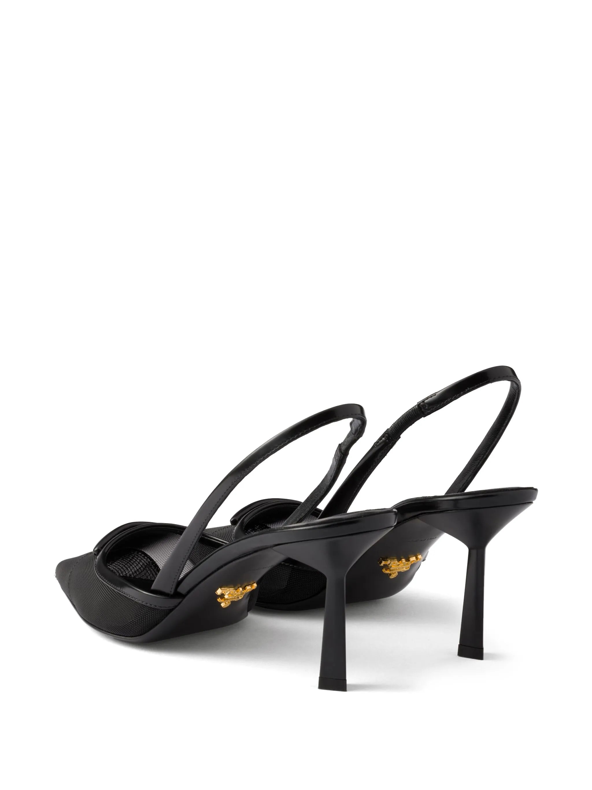 75mm mesh slingback pumps