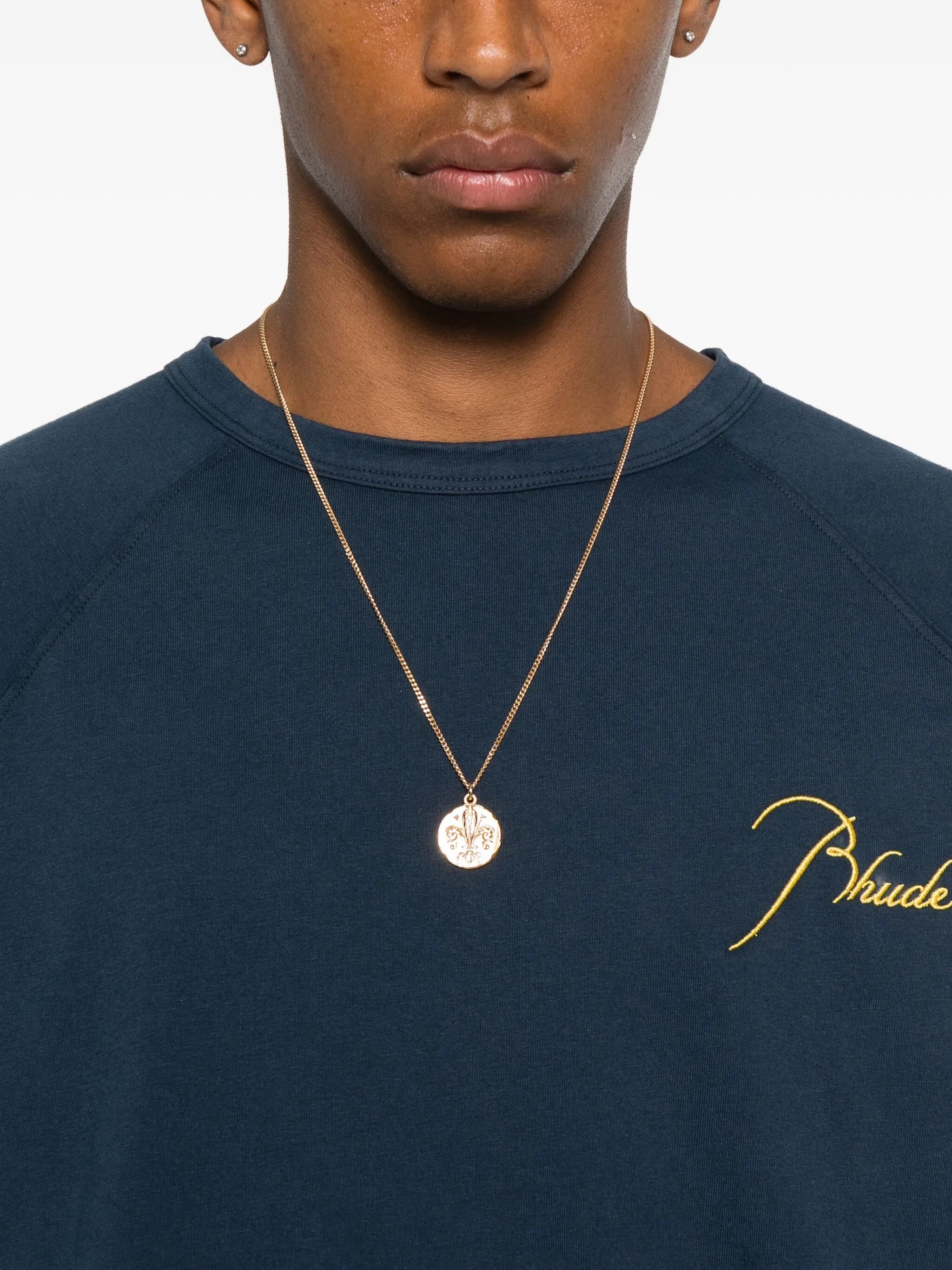 embroidered raglan-sleeve T-shirt
