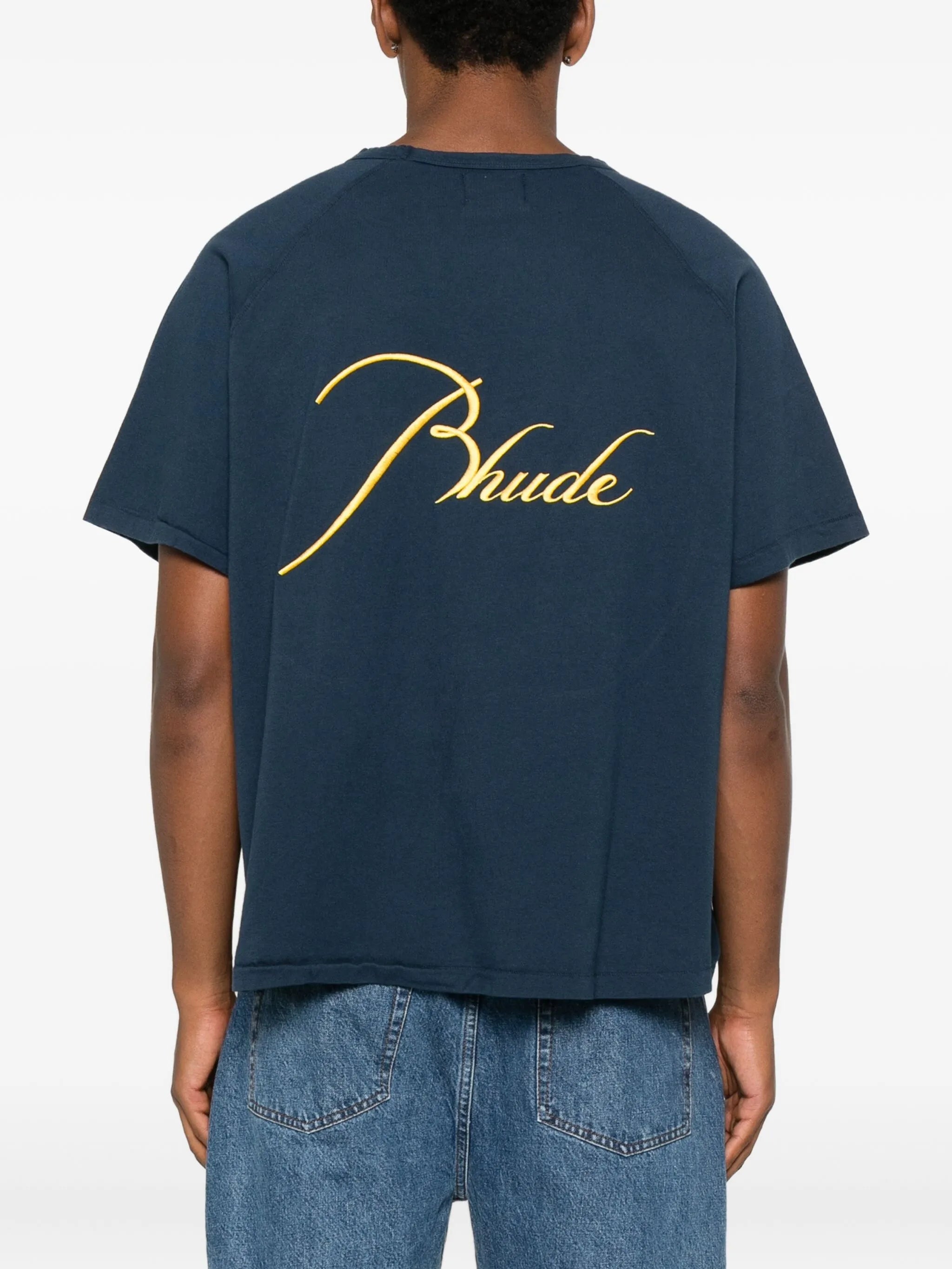 embroidered raglan-sleeve T-shirt