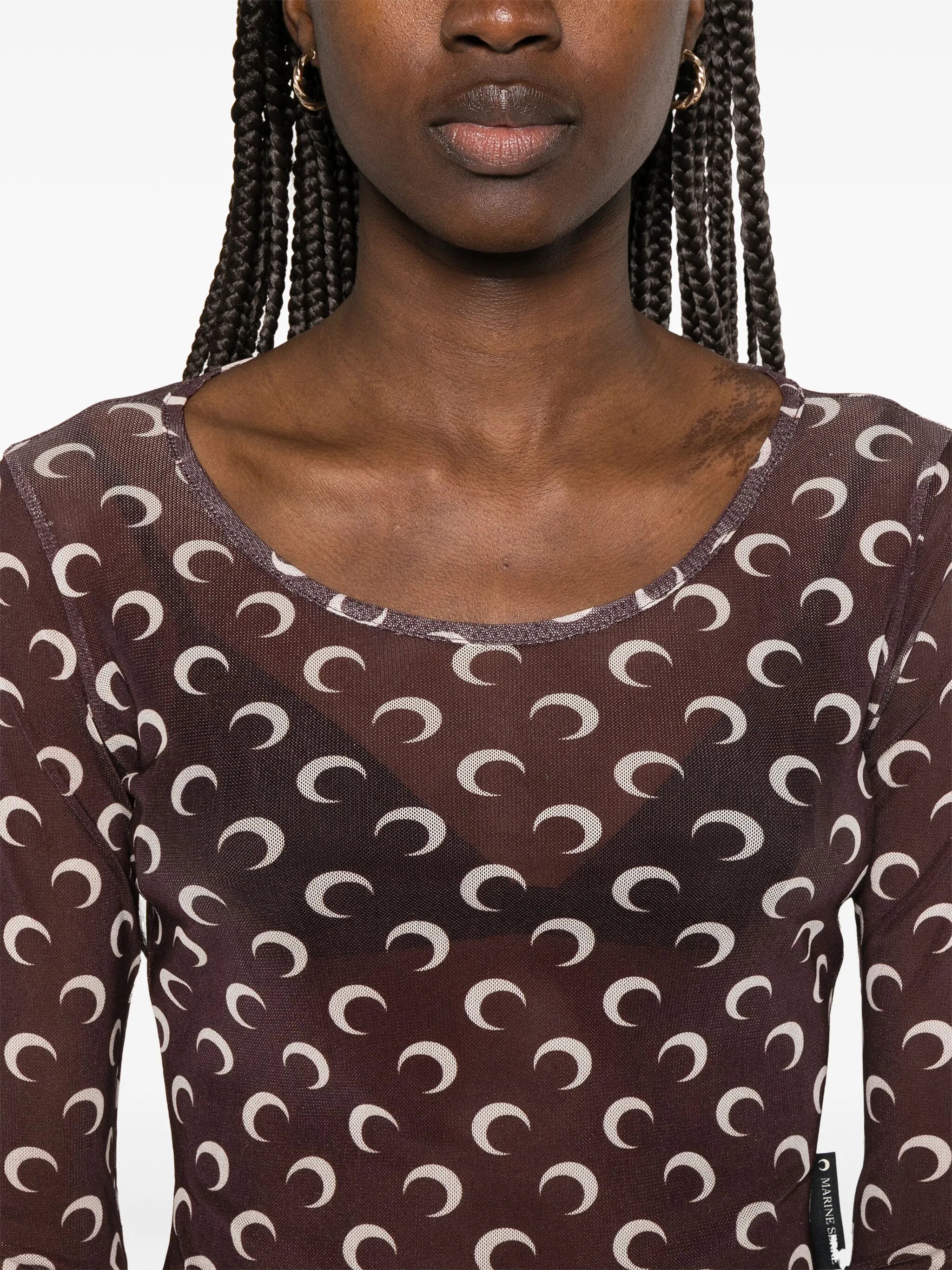 moon-print T-shirt