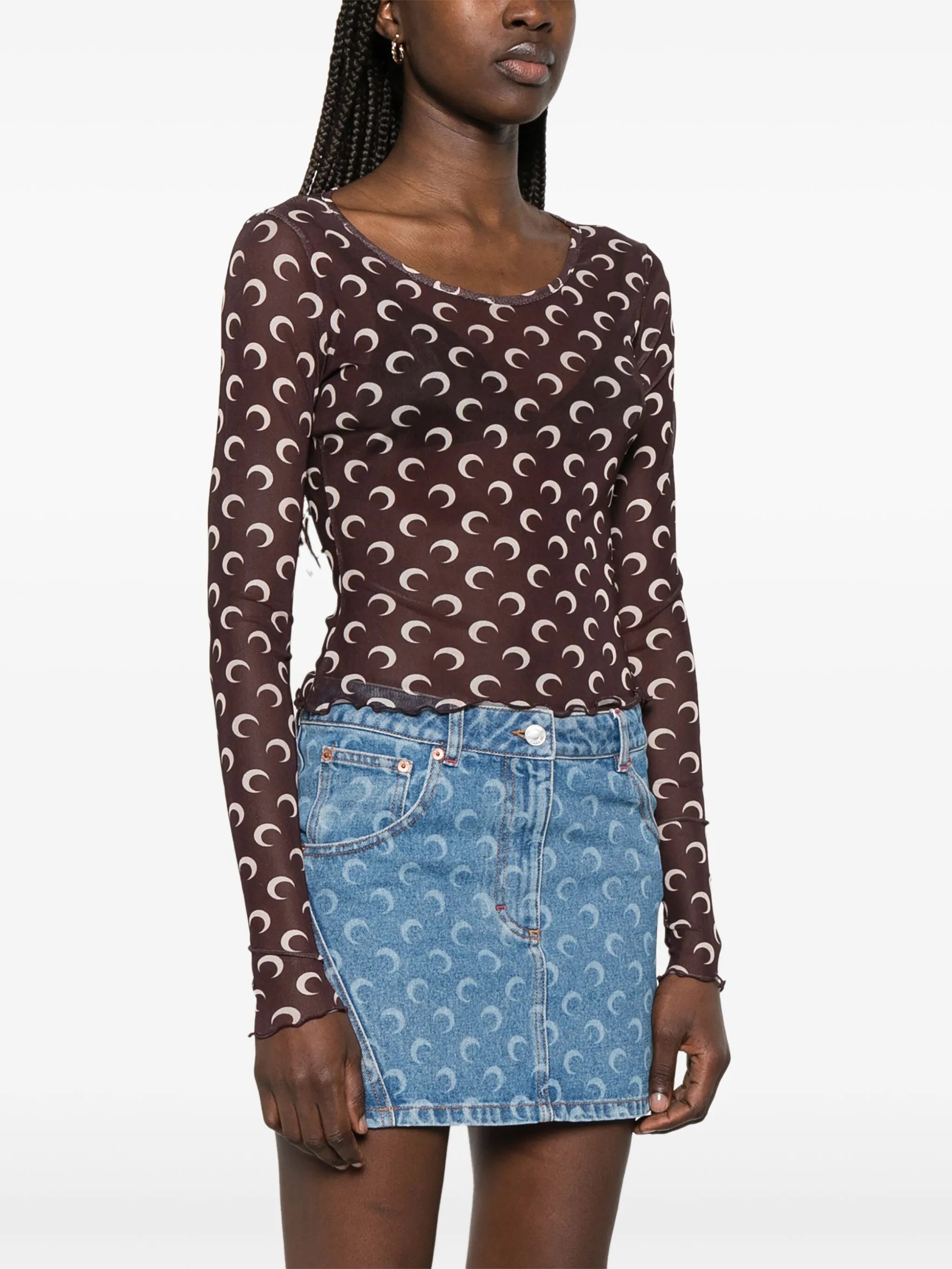 moon-print T-shirt
