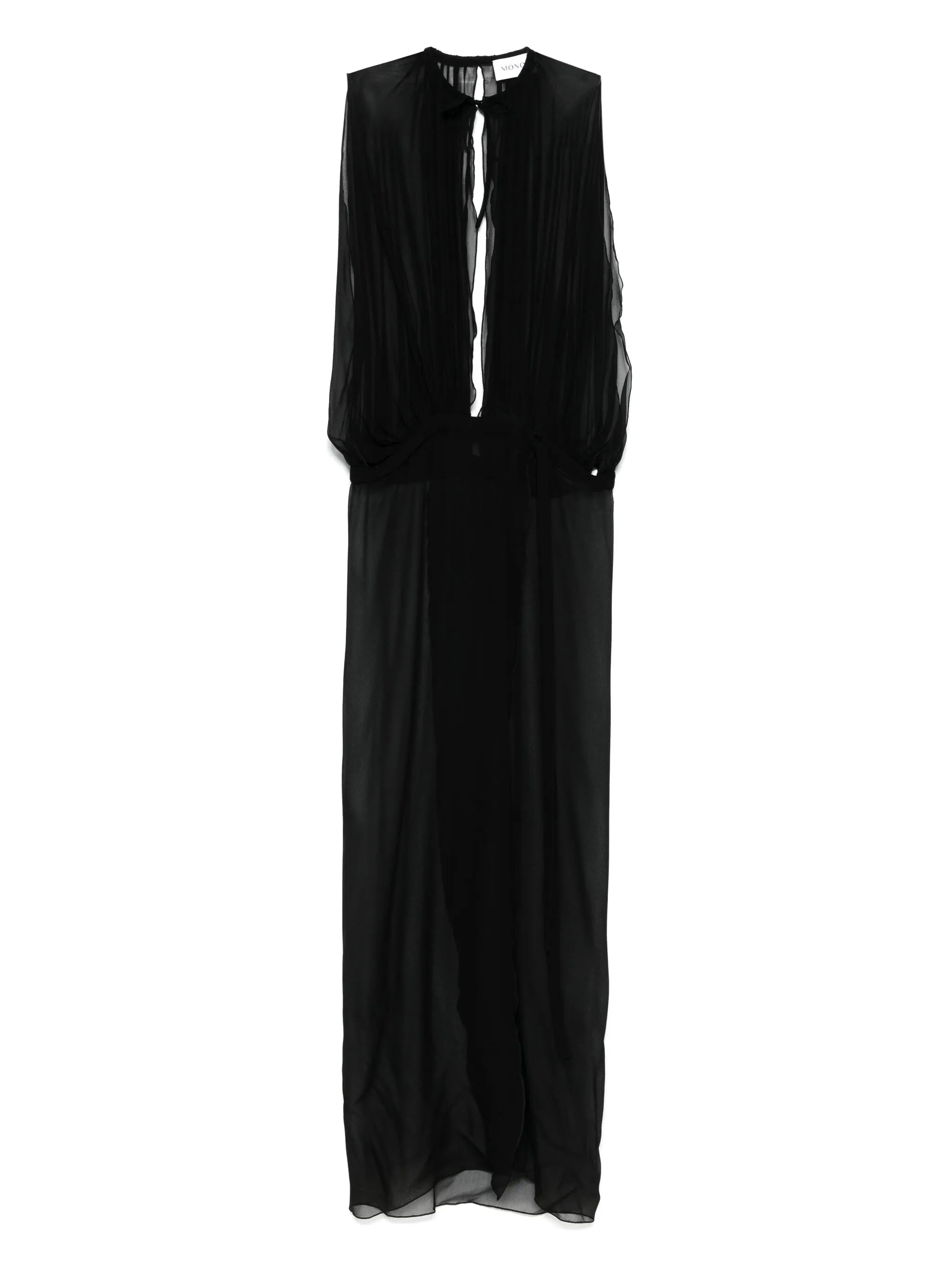 sleeveless sheer maxi dress
