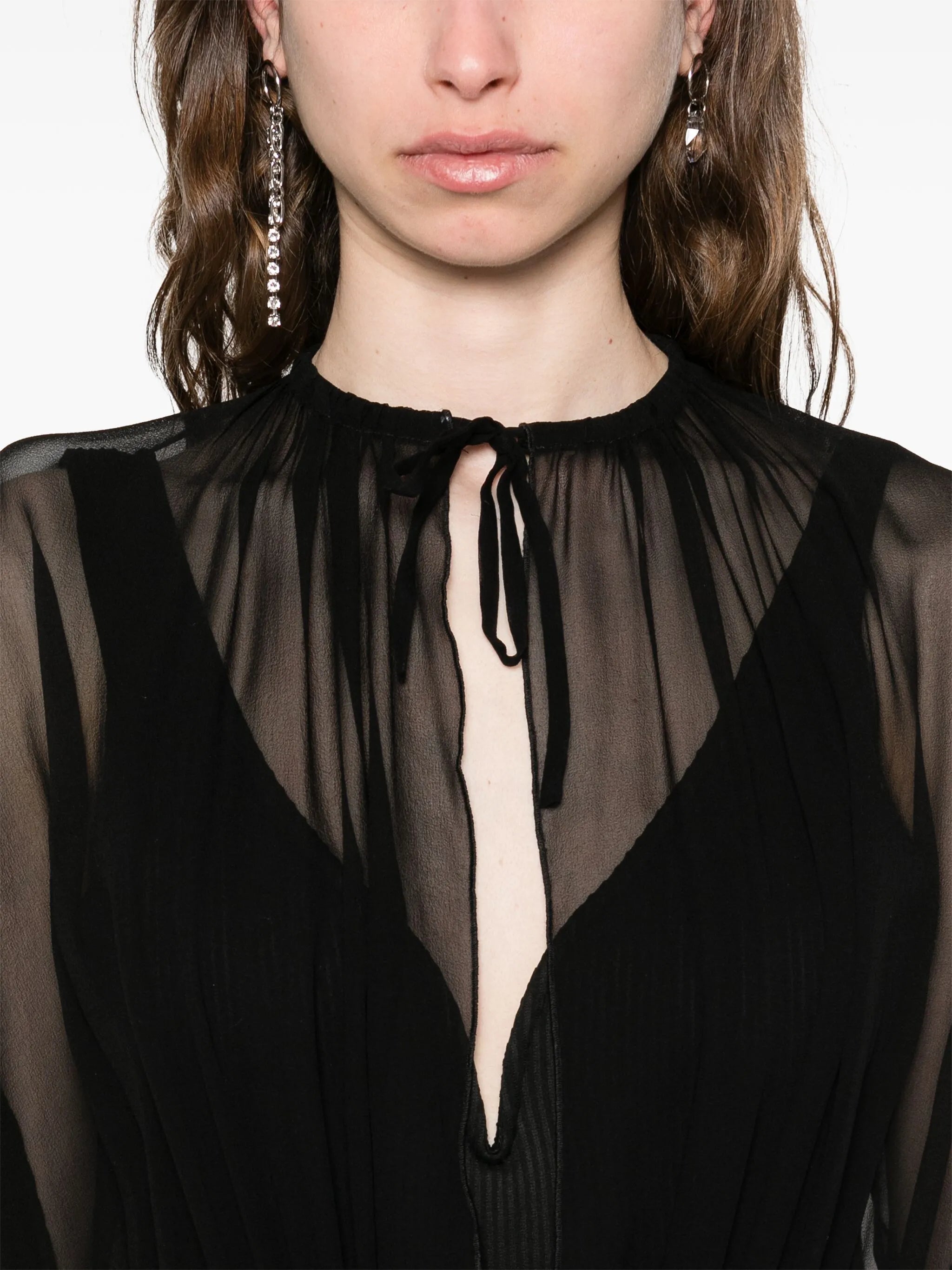 sleeveless sheer maxi dress