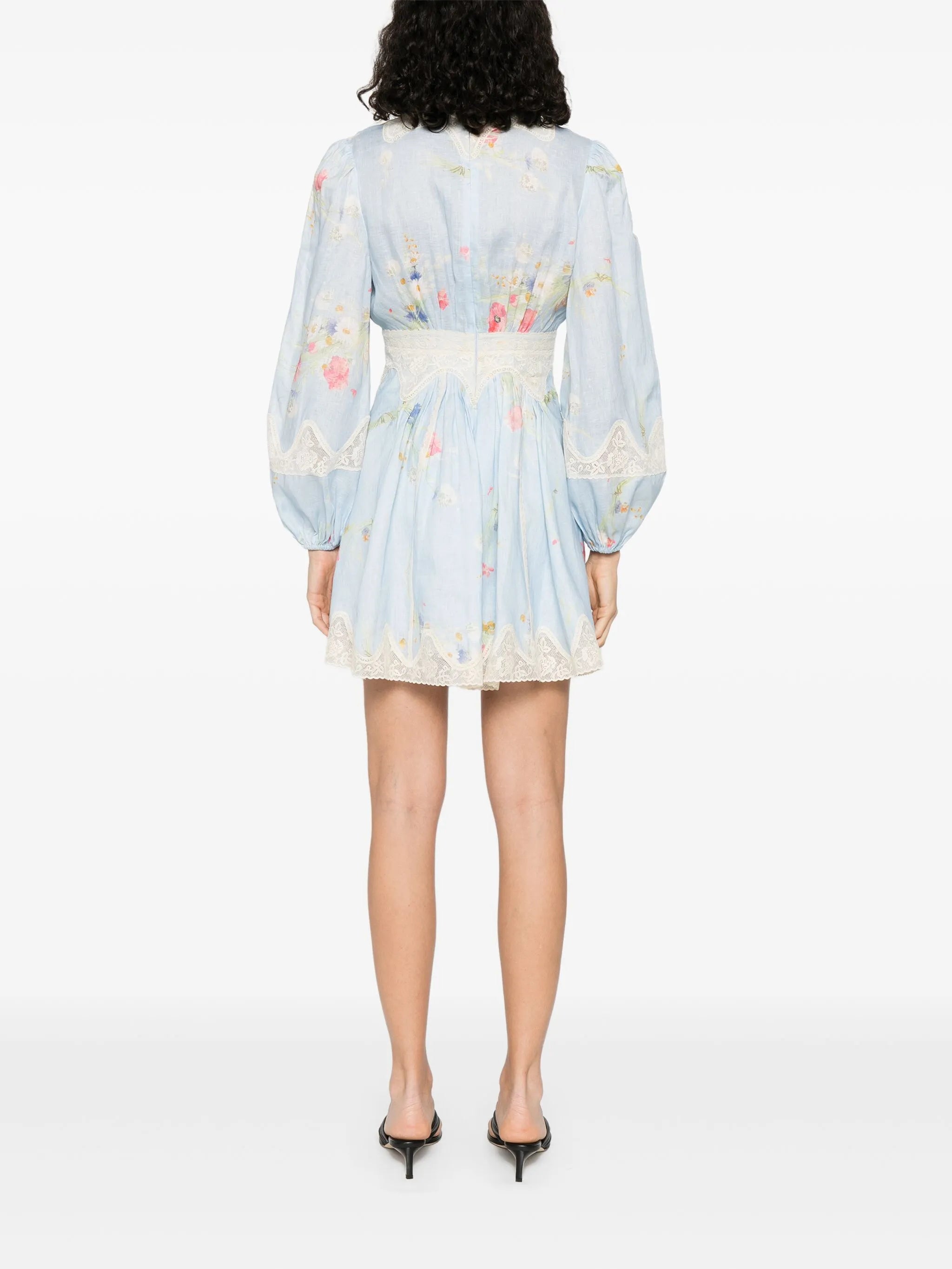 Lucky lace plunge mini dress