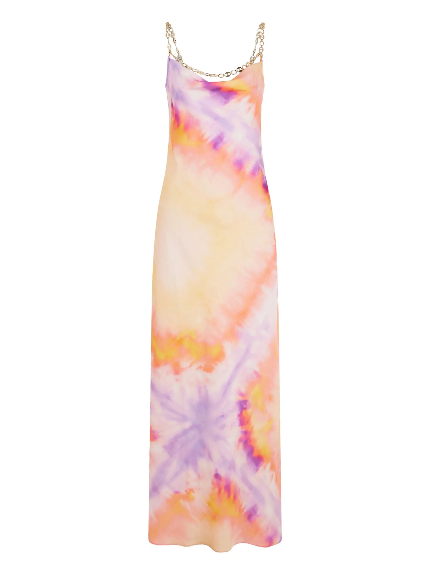 printed satin maxi dress