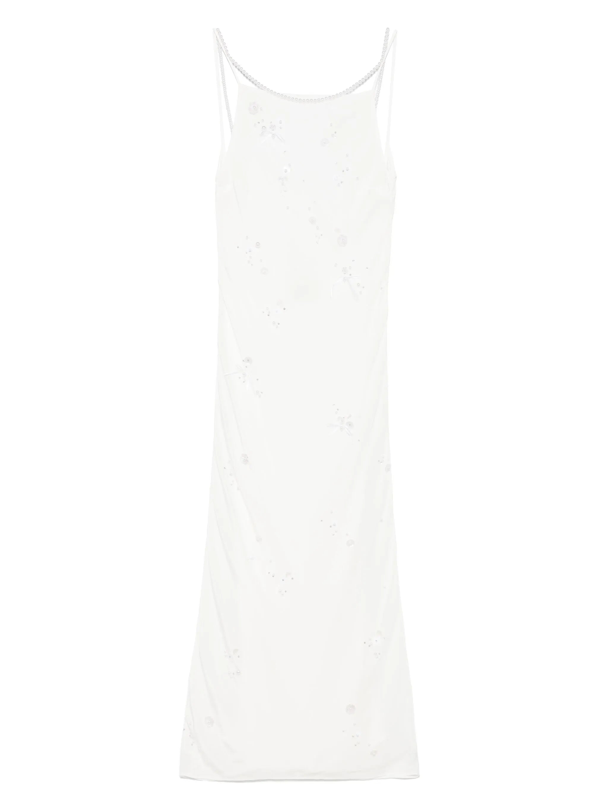 pearl-embroidered maxi dress