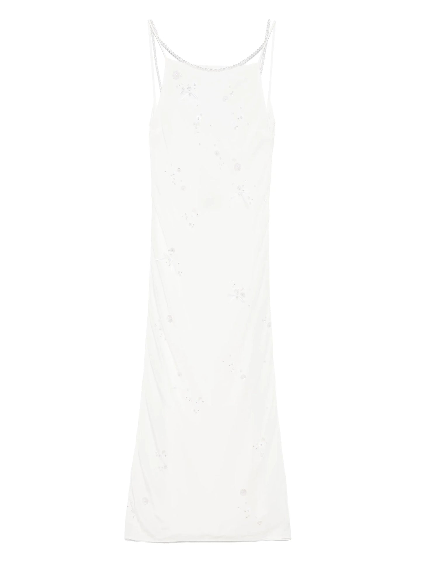 pearl-embroidered maxi dress