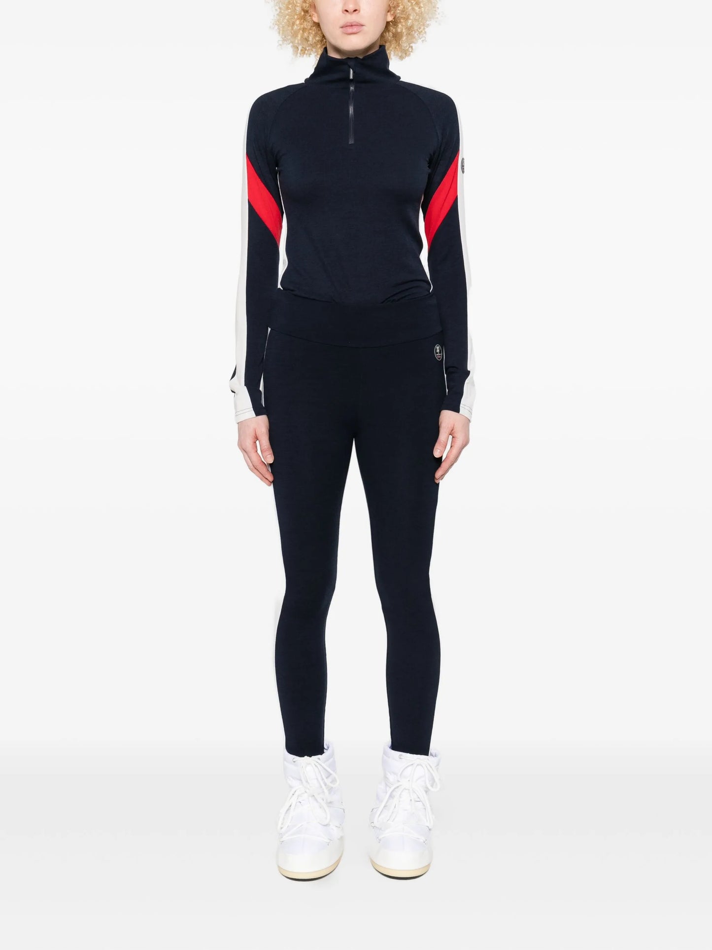 Zermatt zip-up high-neck top