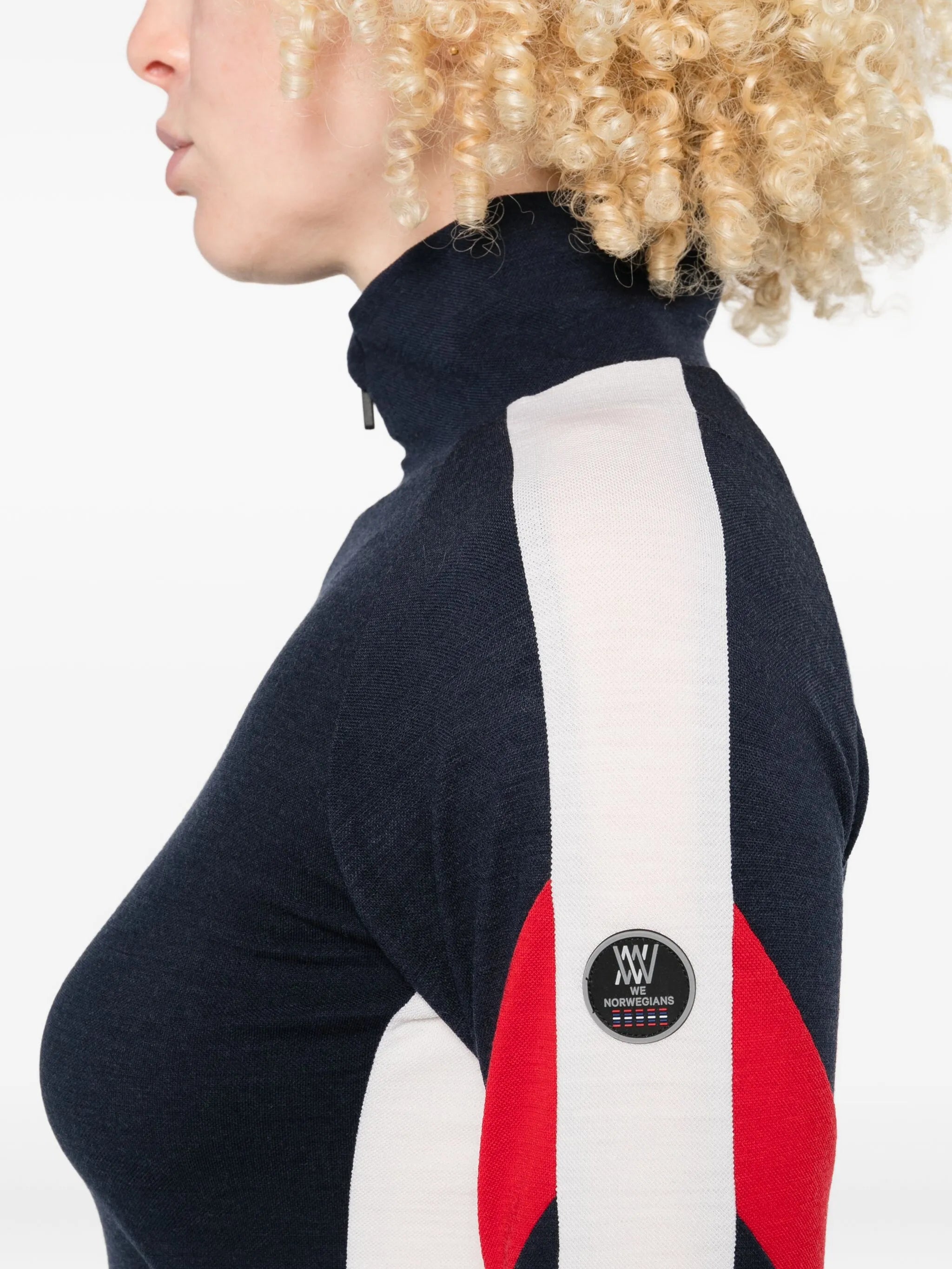 Zermatt zip-up high-neck top