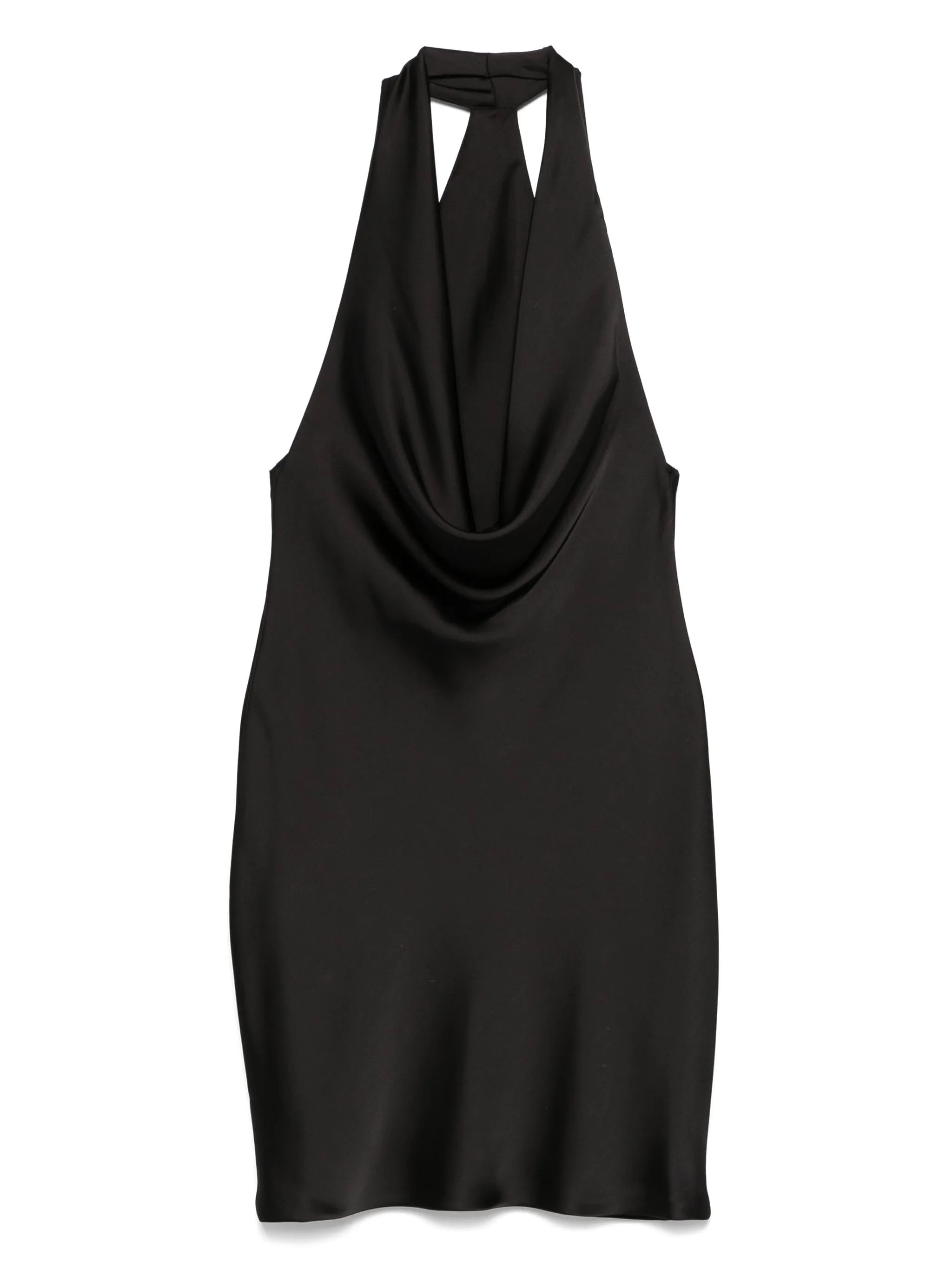 halter drape mini dress