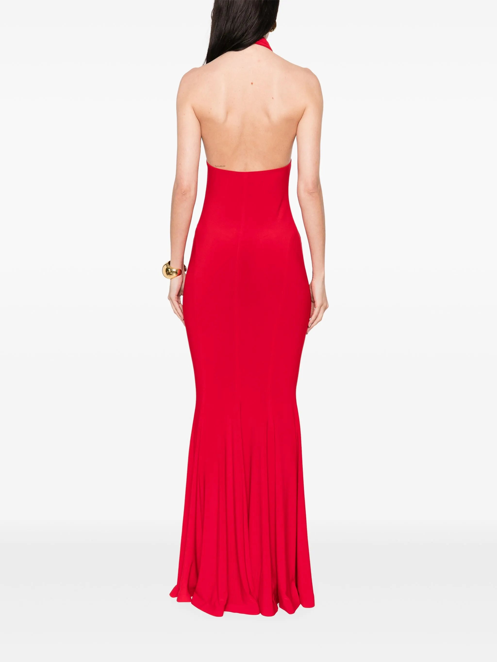 cross halterneck gown