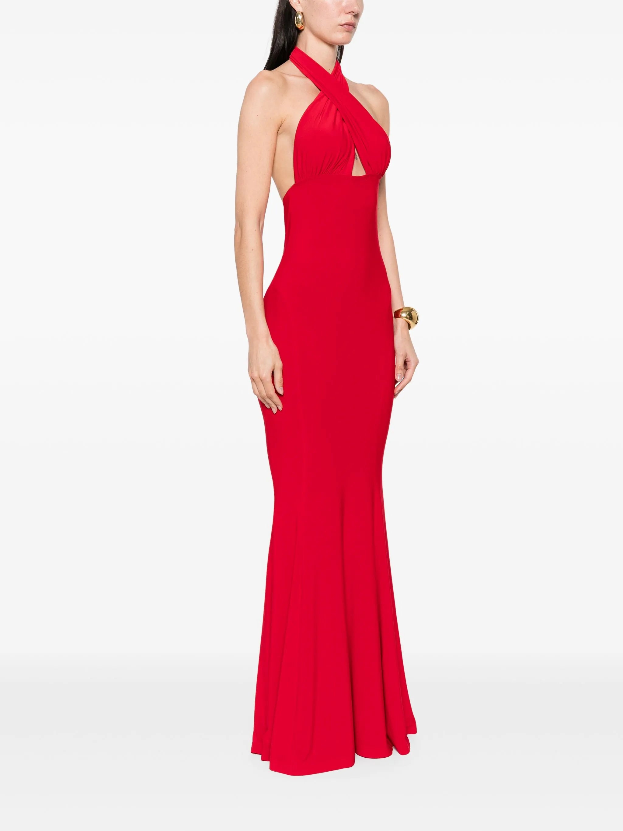 cross halterneck gown