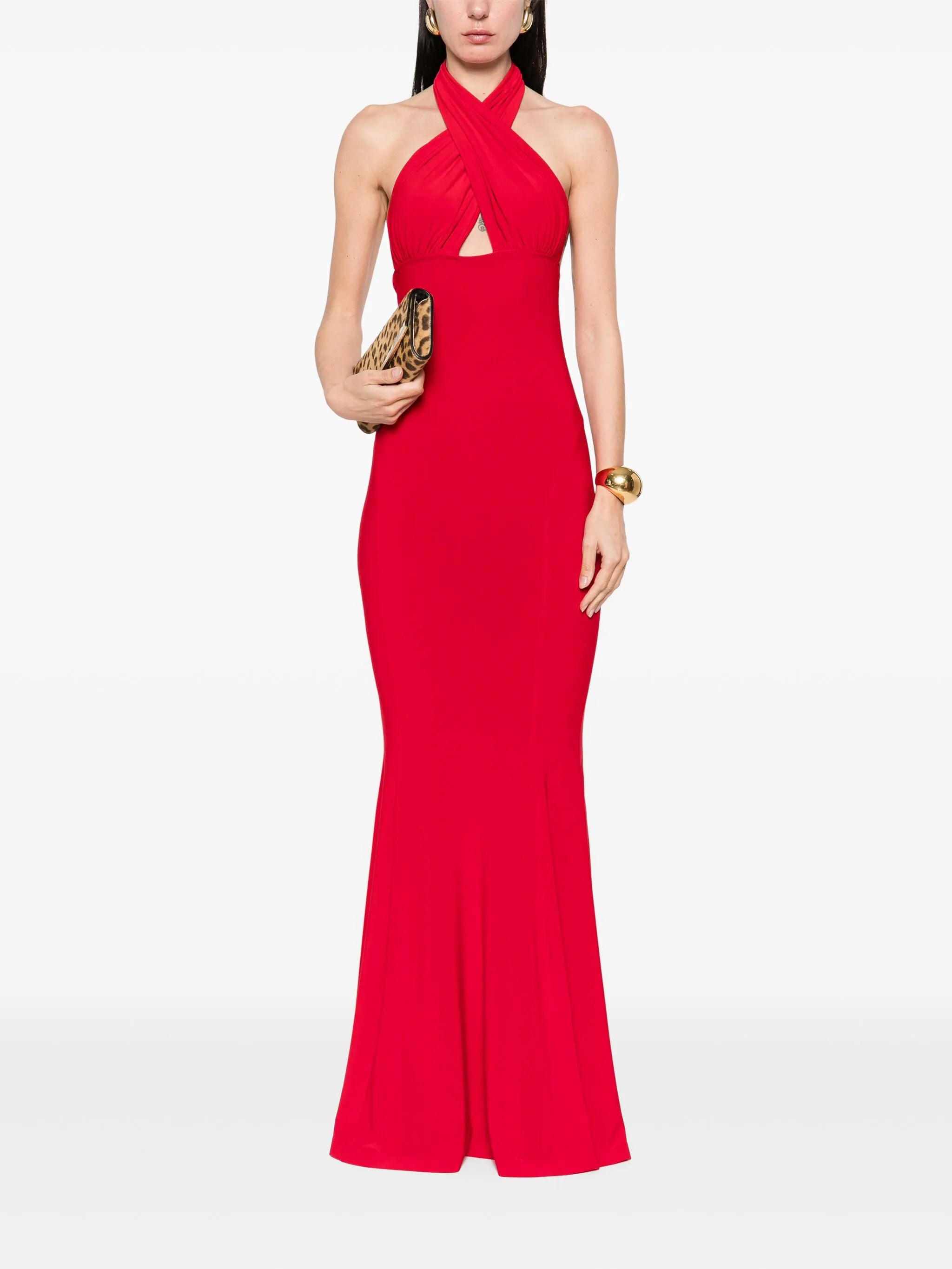 cross halterneck gown