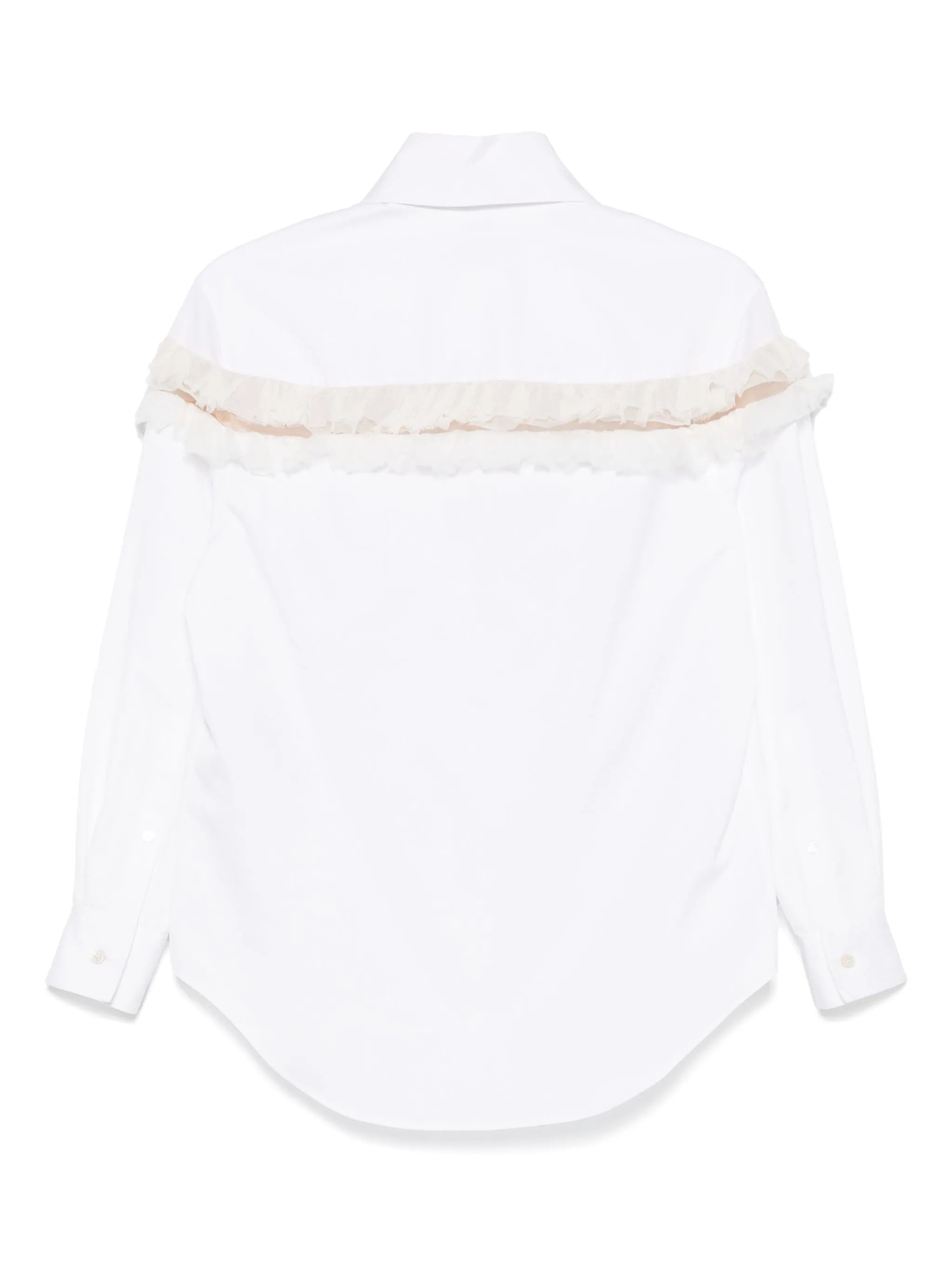 slashed creponne-detail shirt