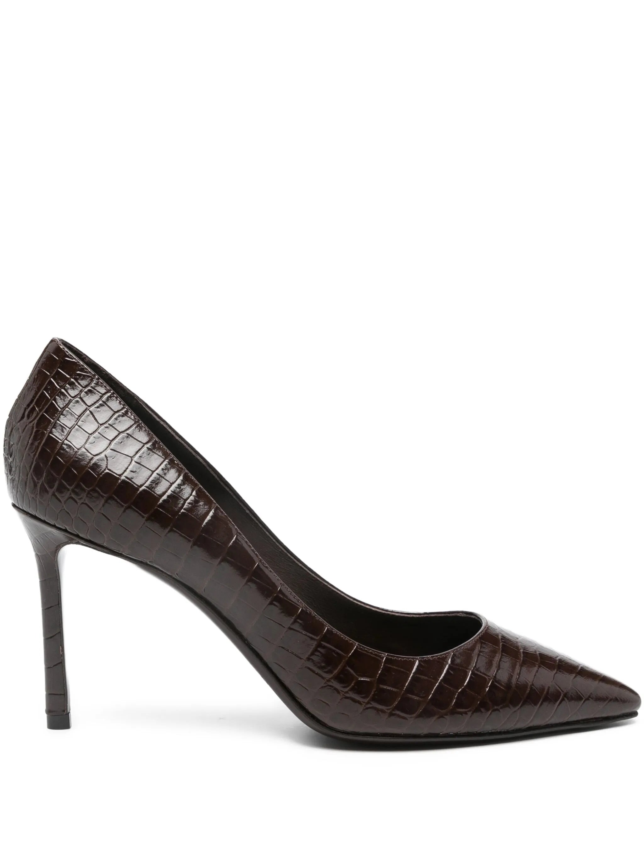 85mm leather heeled pumps
