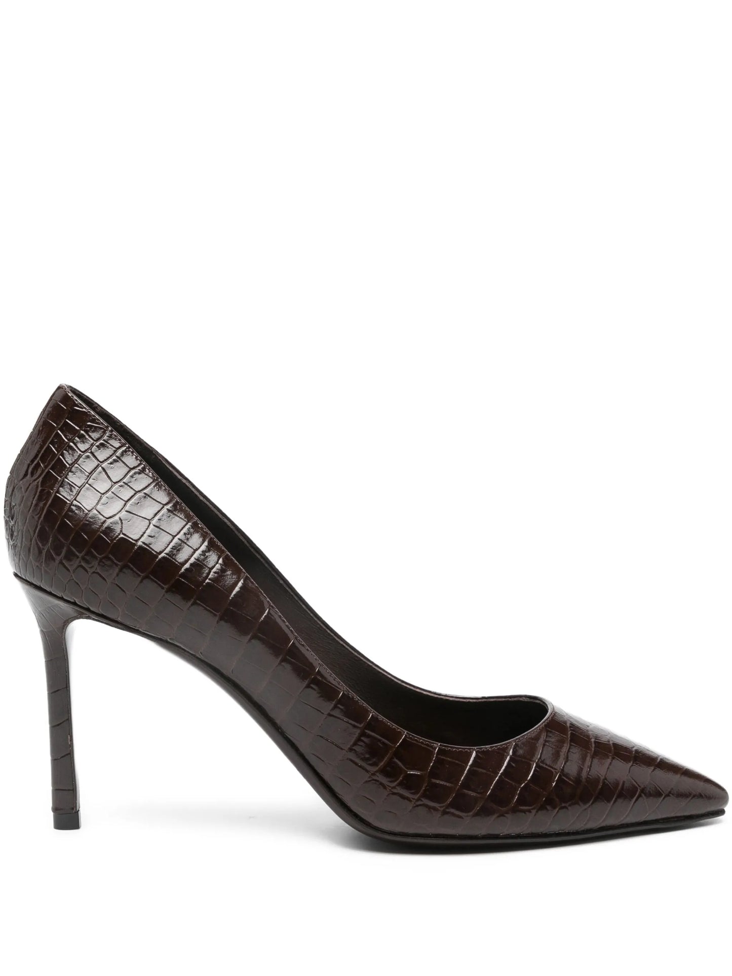85mm leather heeled pumps